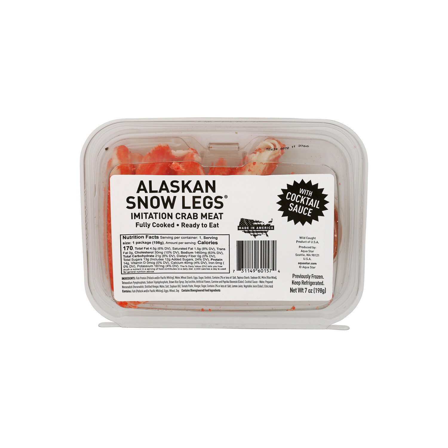 Aqua Star Imitation Alaskan Snow Crab Legs With Cocktail Sauce - 7 Ounce Image 1 of 4