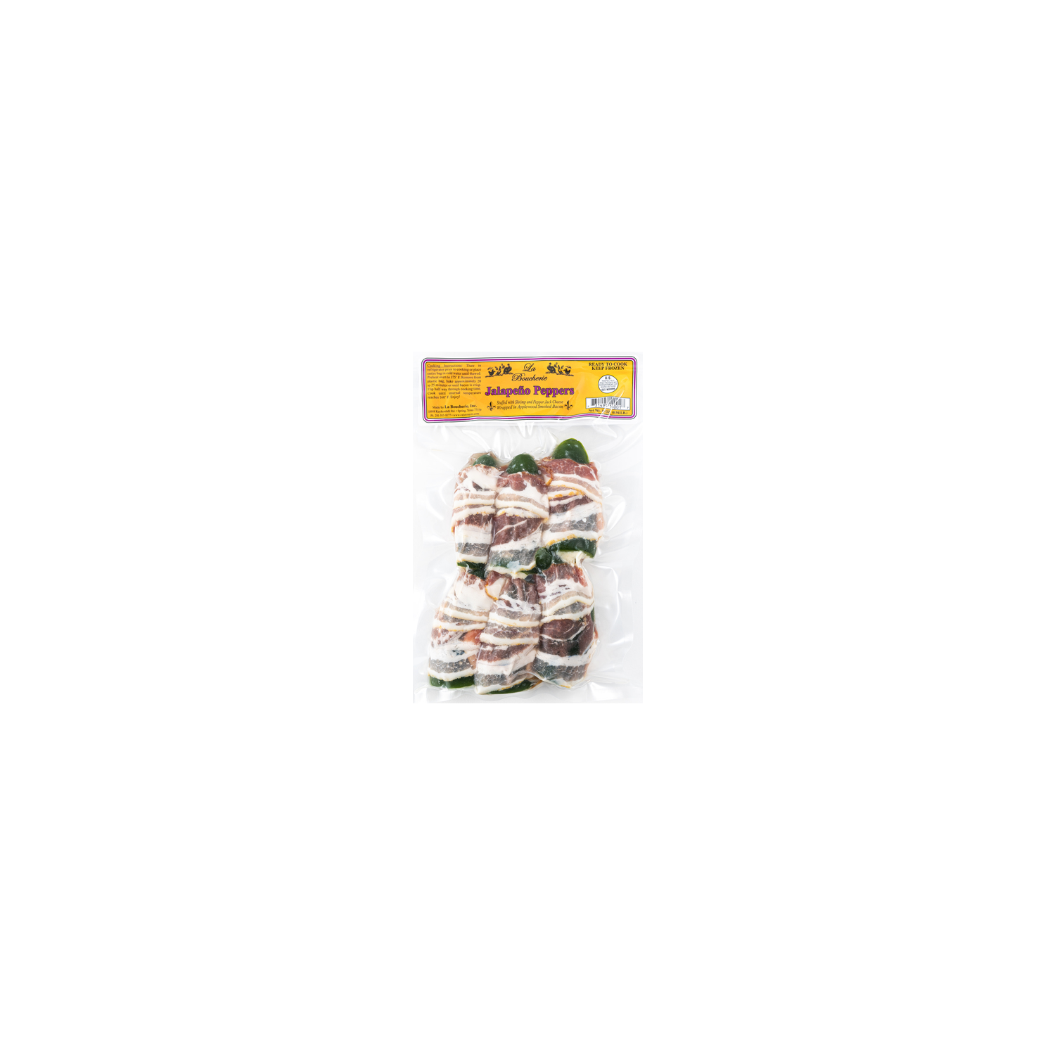 La Boucherie Jalapeno Peppers Stuffed With Shrimp & Pepper Jack Cheese Wrapped In Applewood Smoked Bacon - 15 Ounce Image 1 of 3