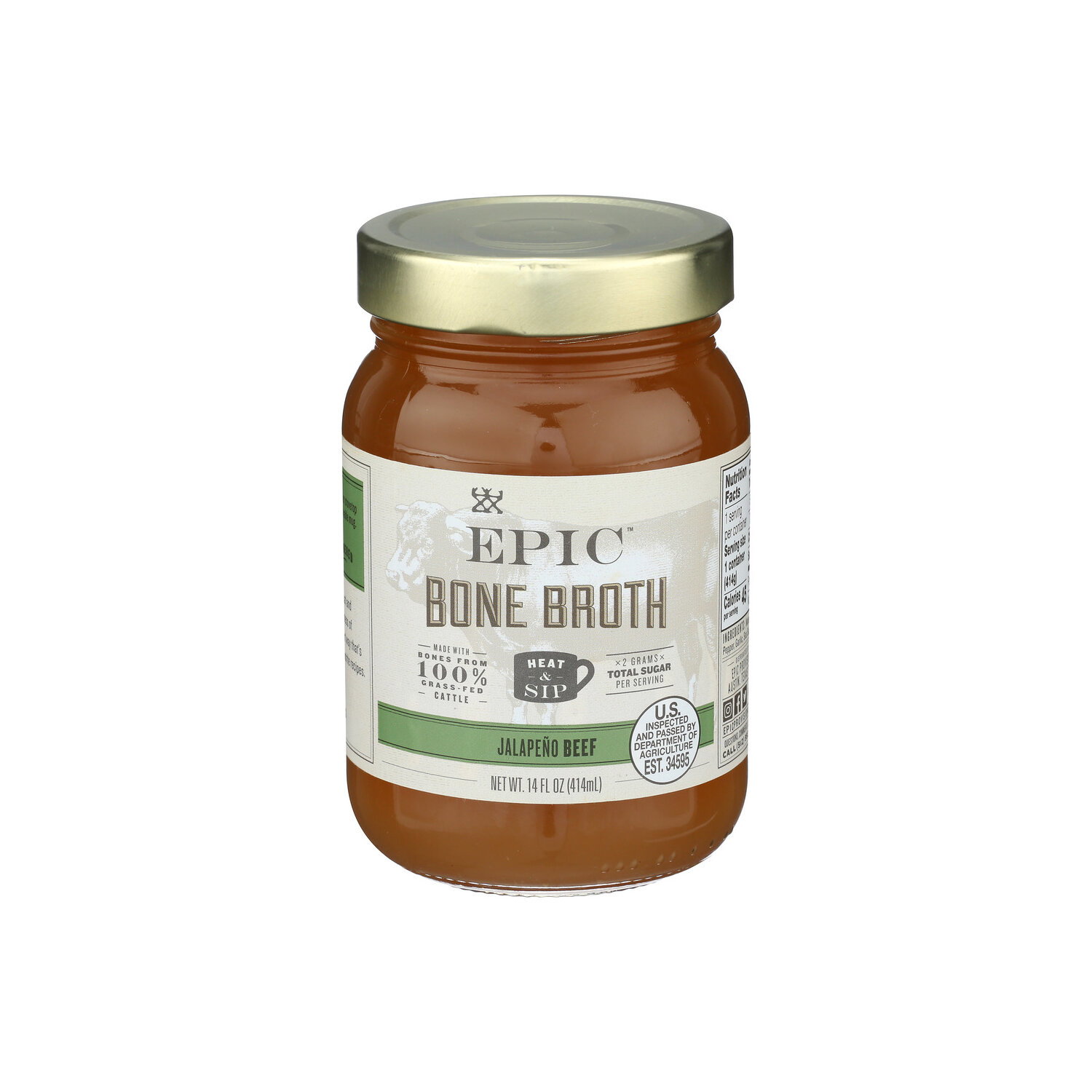 Epic Jalapeno Beef Bone Broth - 14 Fluid Ounce Image 1 of 4