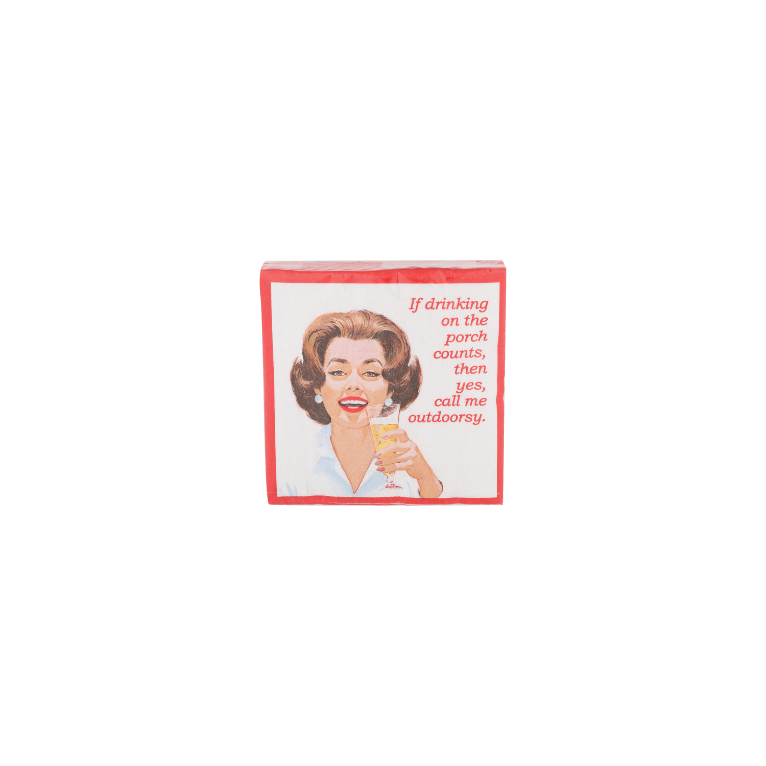Design Design If Drinking On The Porch Counts, Then Yes, Call Me Outdoorsy. Beverage Napkins - 20 Count Image 1 of 2