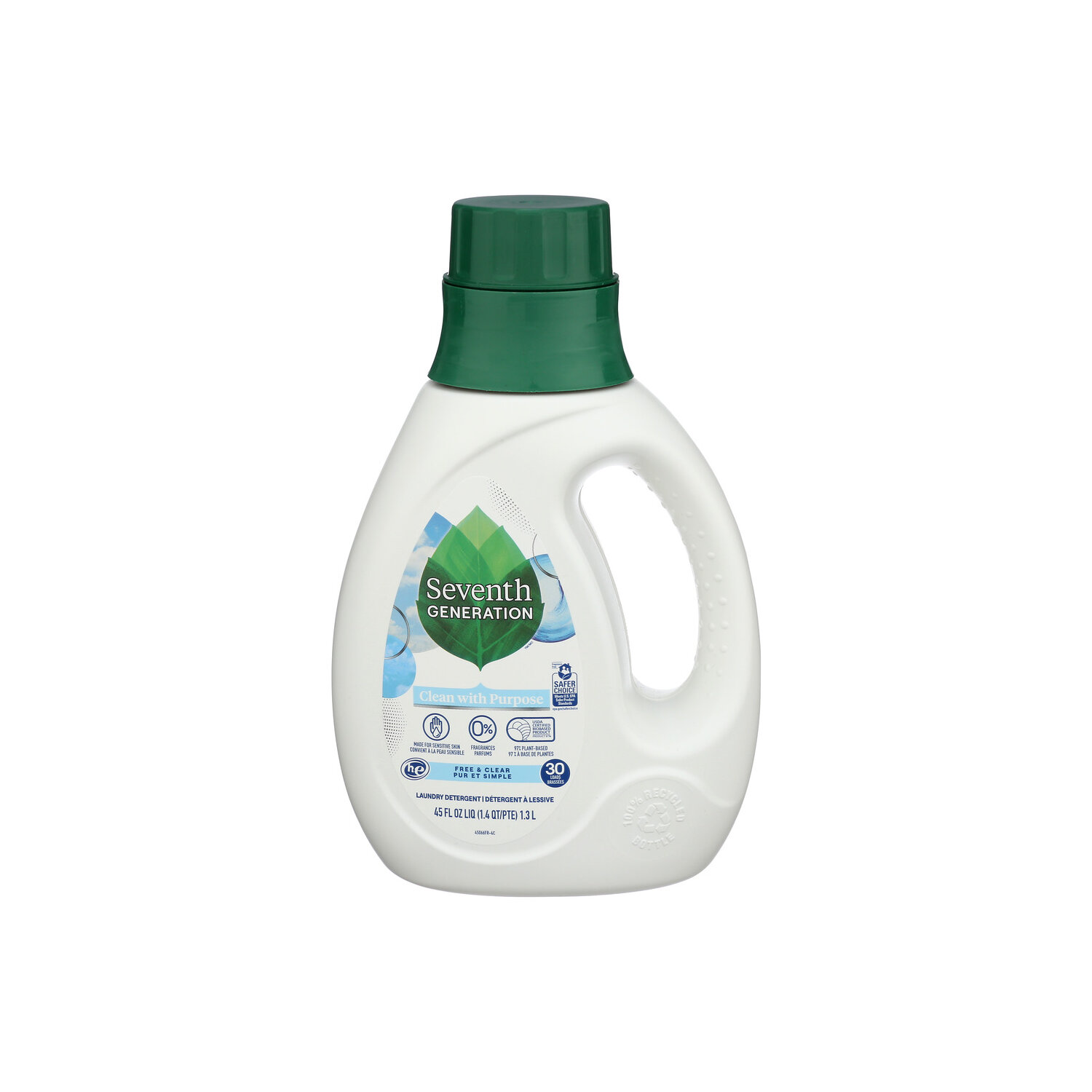Seventh Generation Free + Clear High Efficiency Non Concentrated Liquid Laundry - 1.5 Fluid Ounce - 30 Count Image 1 of 3