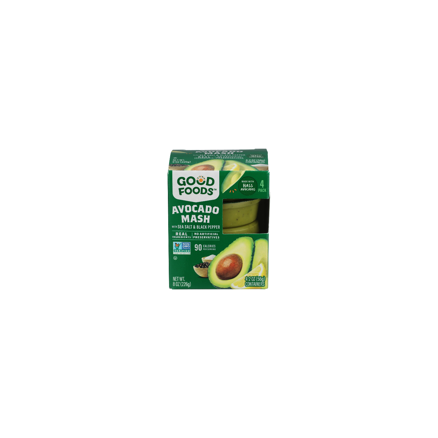 GOOD FOODS Single Serve Avocado Mash With Sea Salt & Black Pepper - 2 Ounce - 4 Count Image 1 of 3