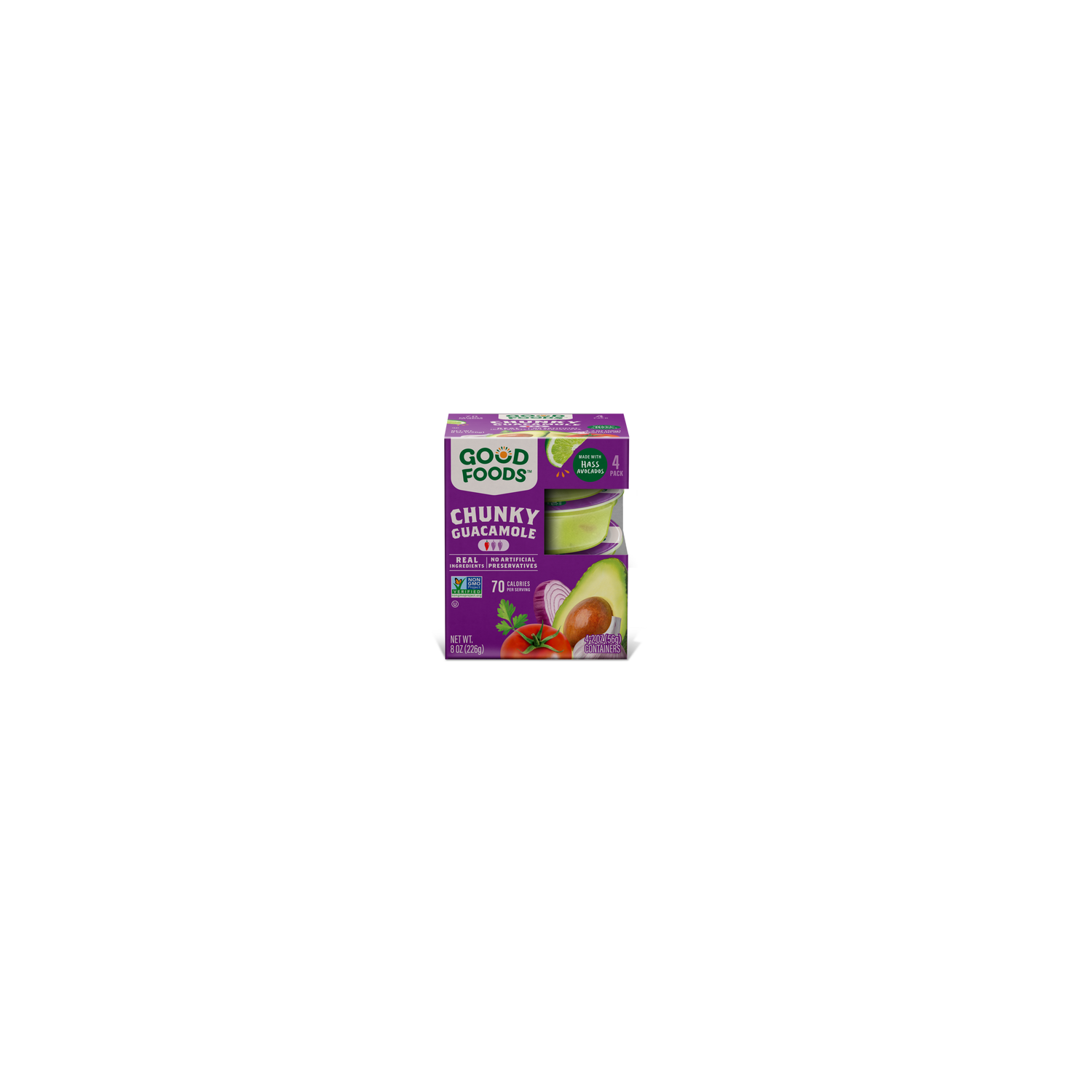 GOOD FOODS Single Serve Traditional Chunky Guacamole - 2 Ounce - 4 Count Image 1 of 4