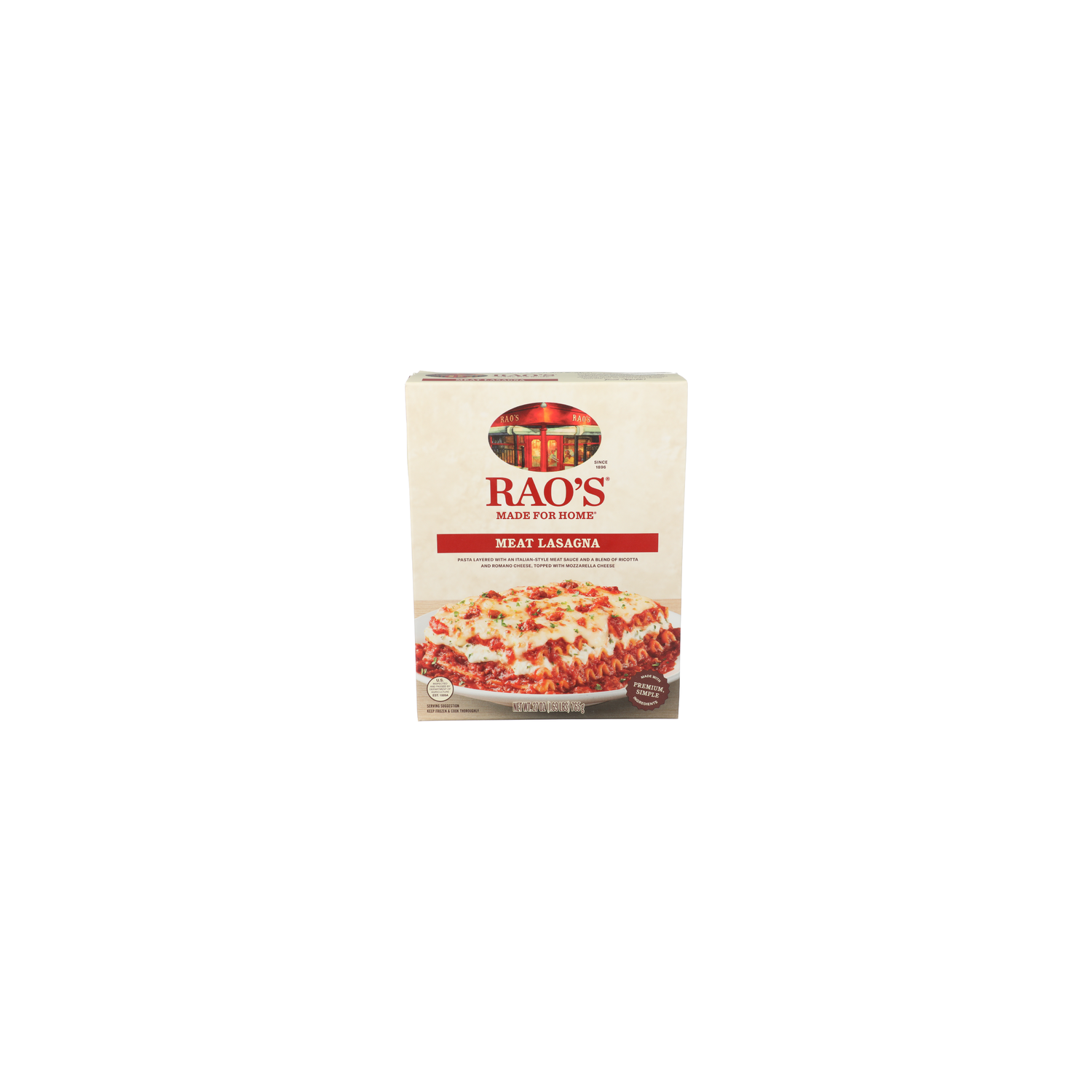 RAO's Homemade Frozen Meat Lasagna - 27 Ounce Image 1 of 4