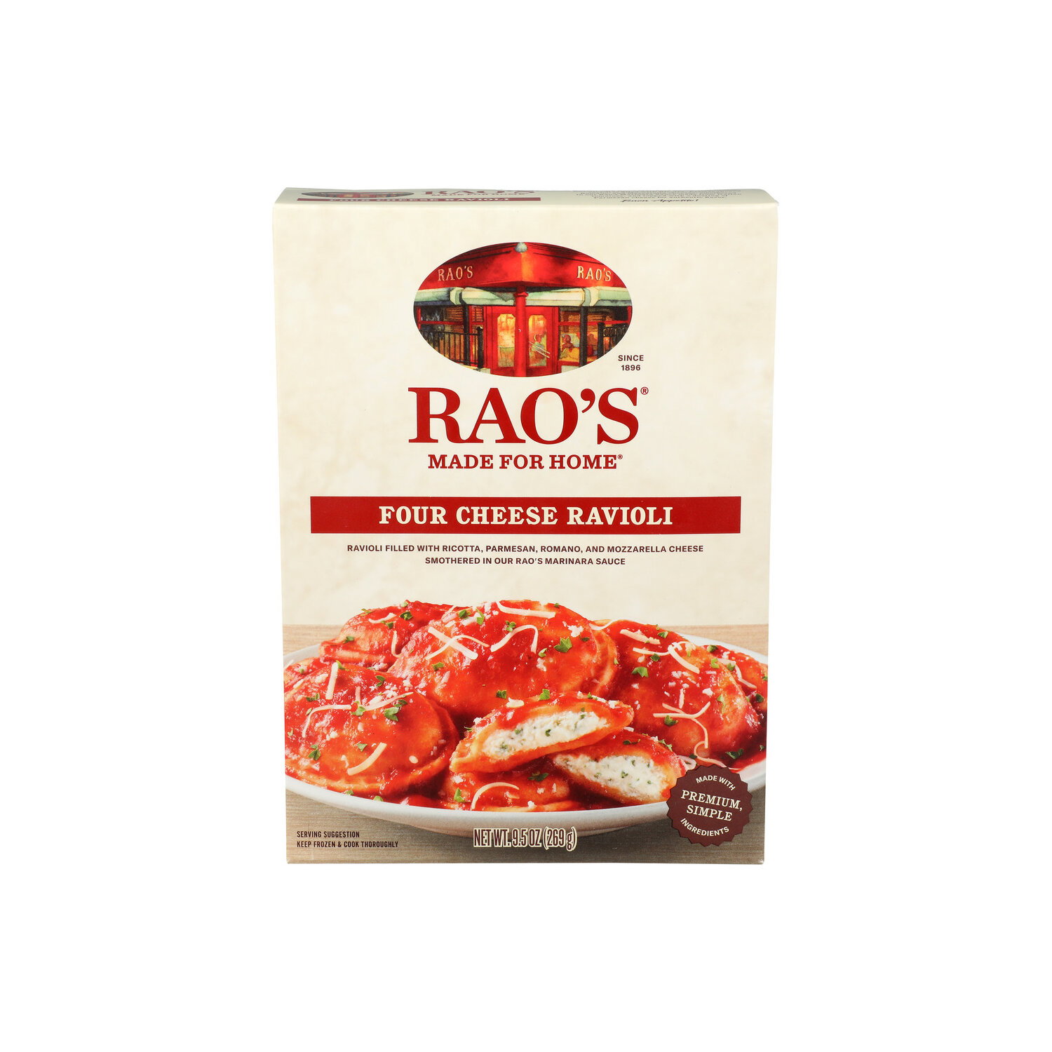 RAO'S Four Cheese Ravioli With Marinara Sauce - 9.5 Ounce Image 1 of 4