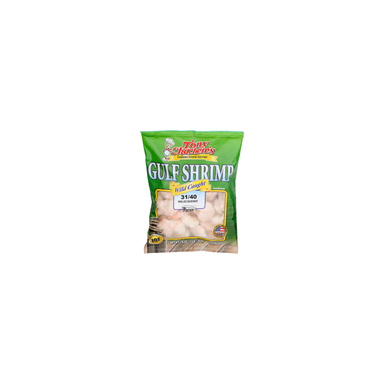 Tony CHACHERE's 31/40 Peeled Deveined Gulf Shrimp - 16 Ounce Image 1 of 4