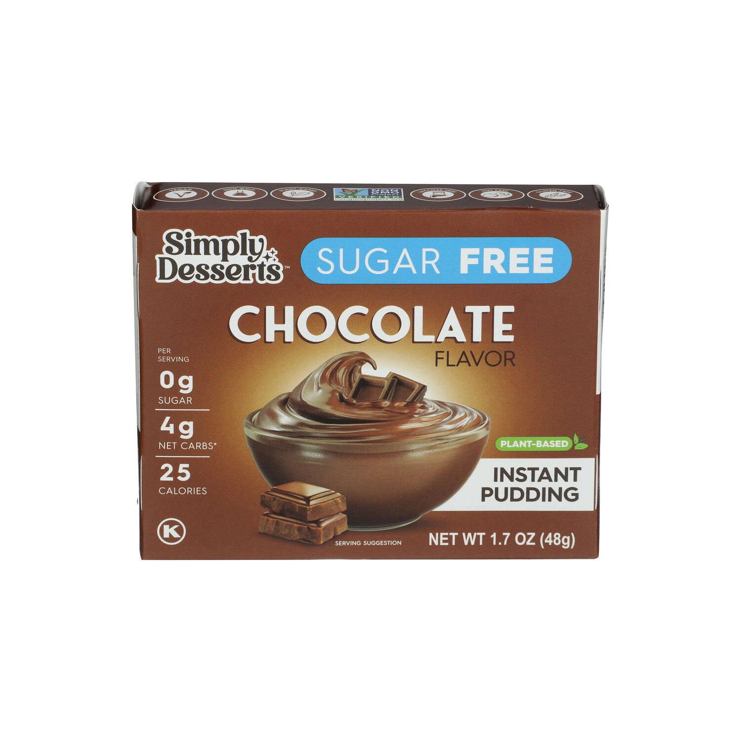 DUO 美品15p3oz Simply Delish Chocolate 1.7 Keto Pudding - 1.7 Ounce - Super 1 Foods