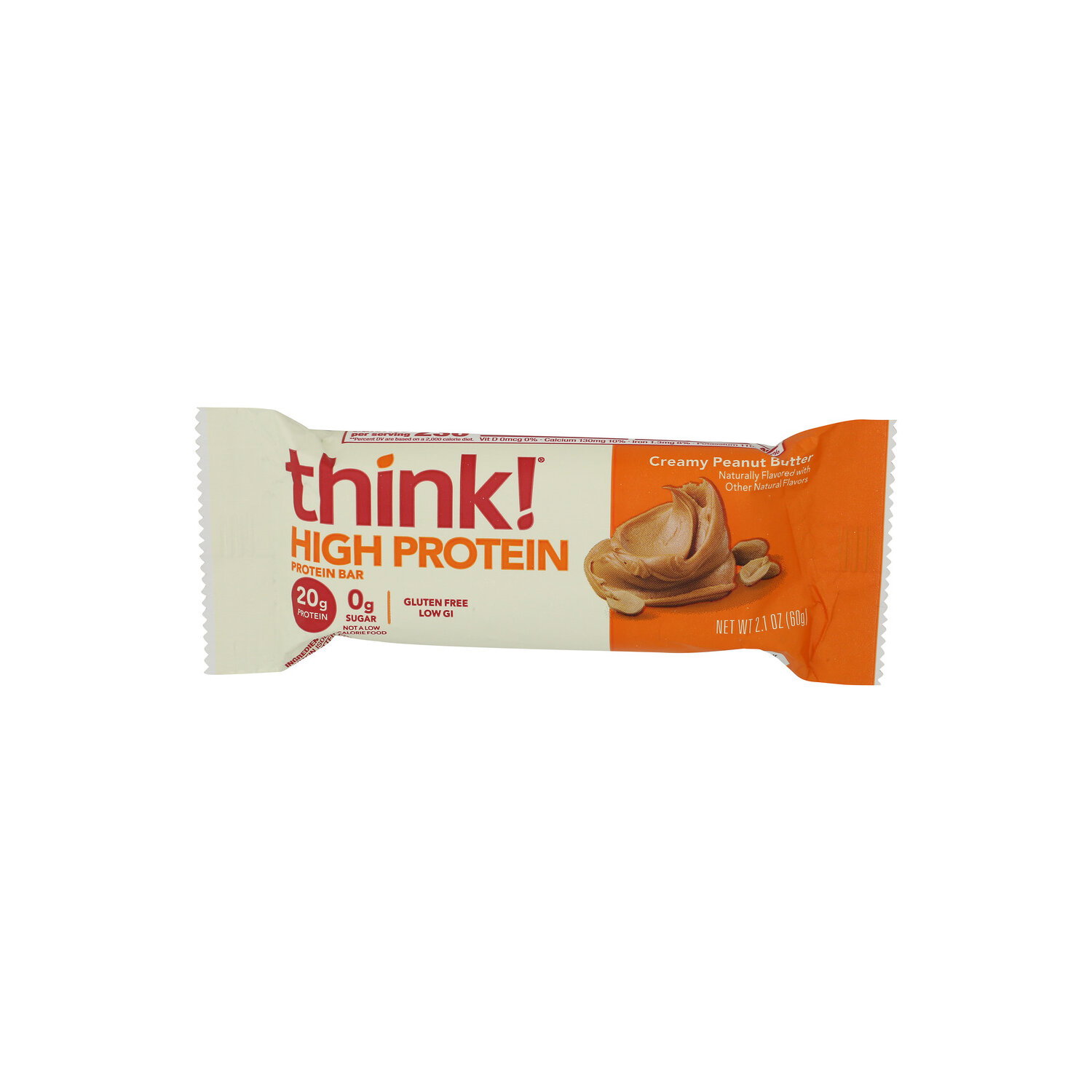 THINK! Creamy Peanut Butter Bar High Protein - 2.1 Ounce Image 1 of 4