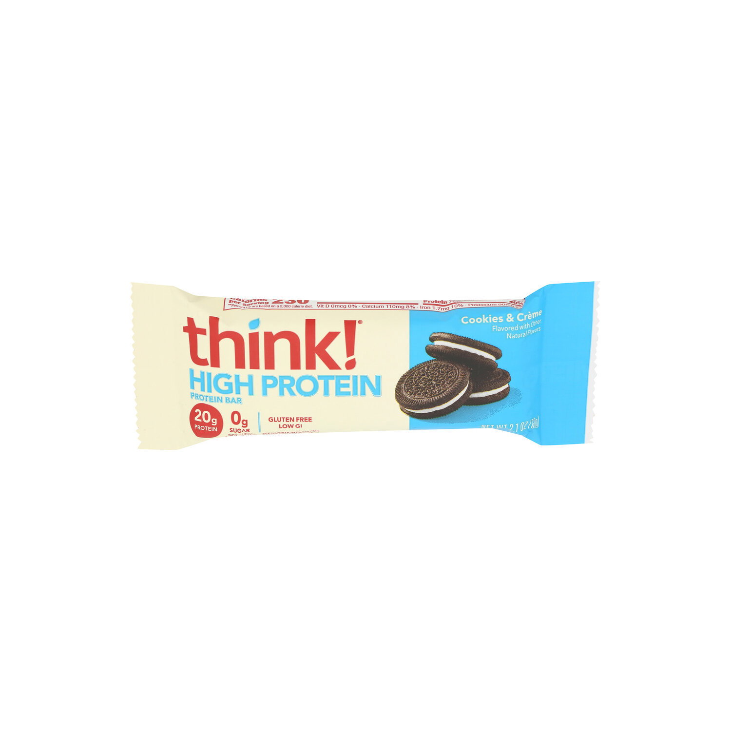 THINK! And High Protein Bar Cookies Cream - 2.1 Ounce Image 1 of 4