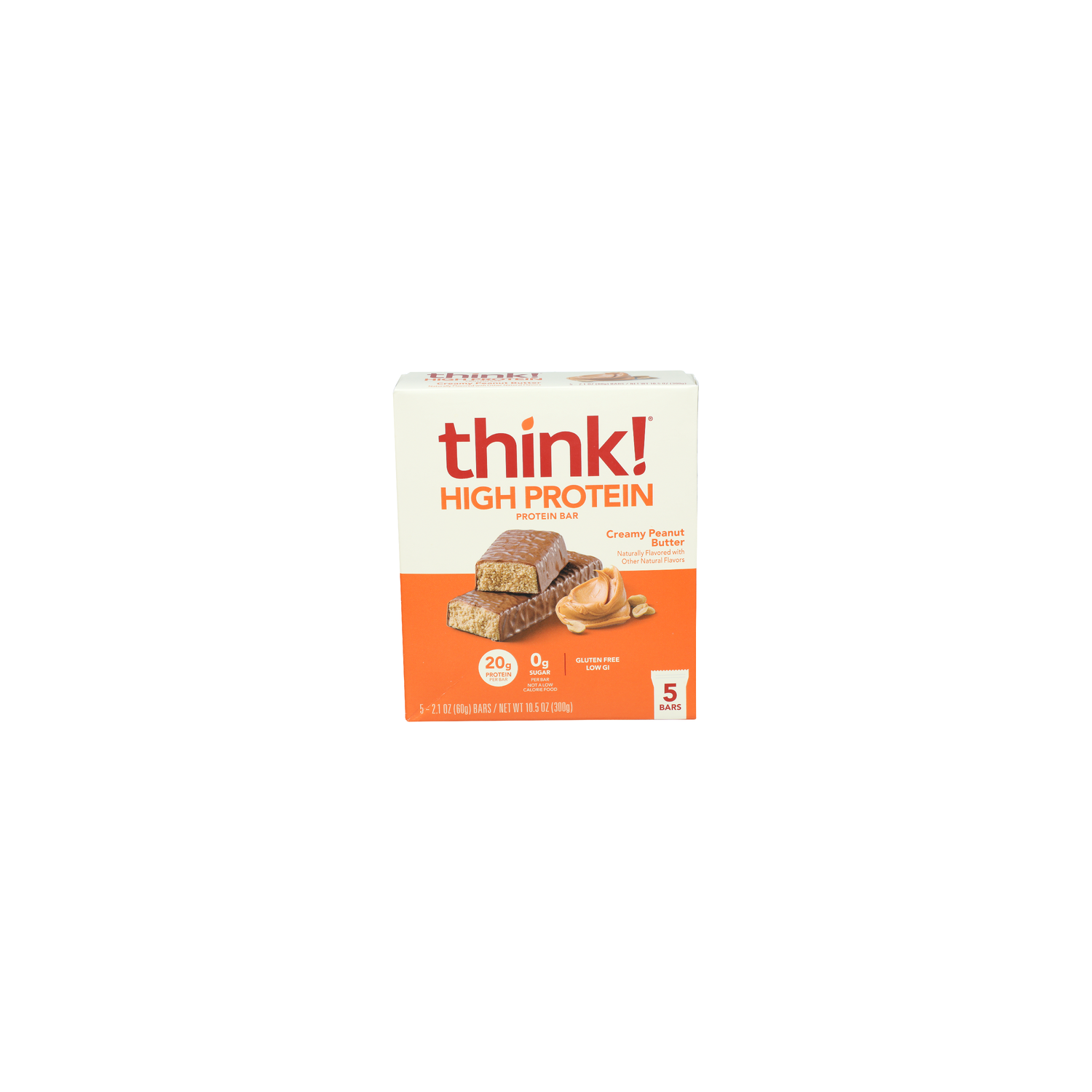 THINK! Creamy Peanut Butter High Protein Bars - 2.1 Ounce - 5 Count Image 1 of 3
