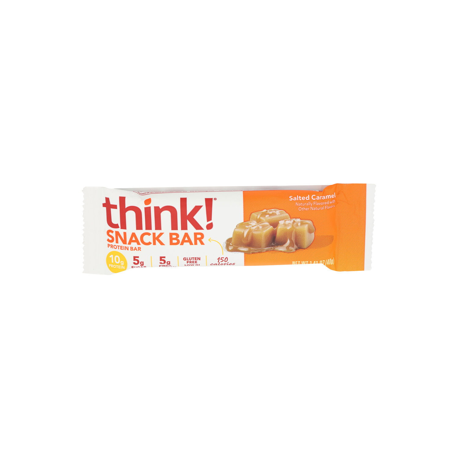 THINK! Salted Caramel Bar Protein + 150 Calorie - 1.41 Ounce Image 1 of 4