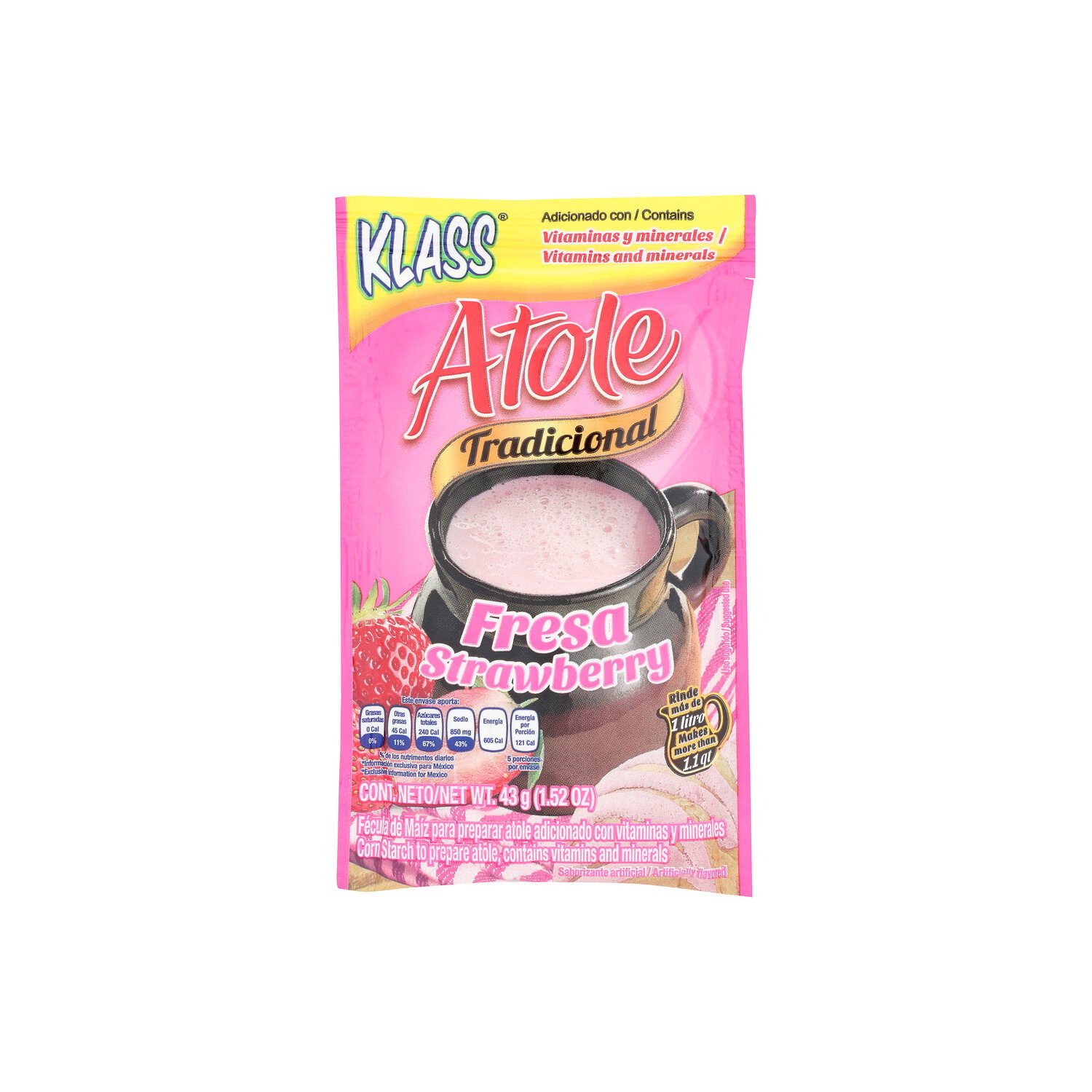 Klass Mix Atole Fresa - 1.52 Ounce Image 1 of 2