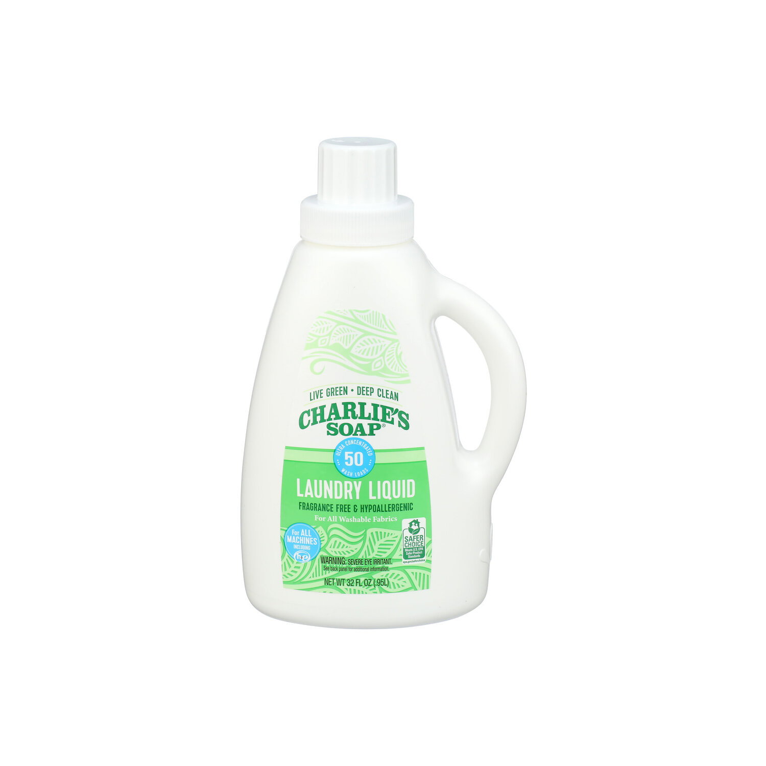 CHARLIE's Soap Unscented He For All Machines Laundry Liquid - 0.64 Fluid Ounce - 50 Count Image 1 of 3