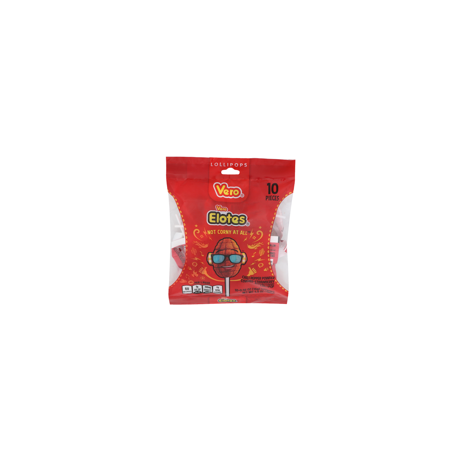 Vero Chili Pepper Powder Covered Strawberry Lollipops - 0.56 Ounce - 10 Count Image 1 of 4