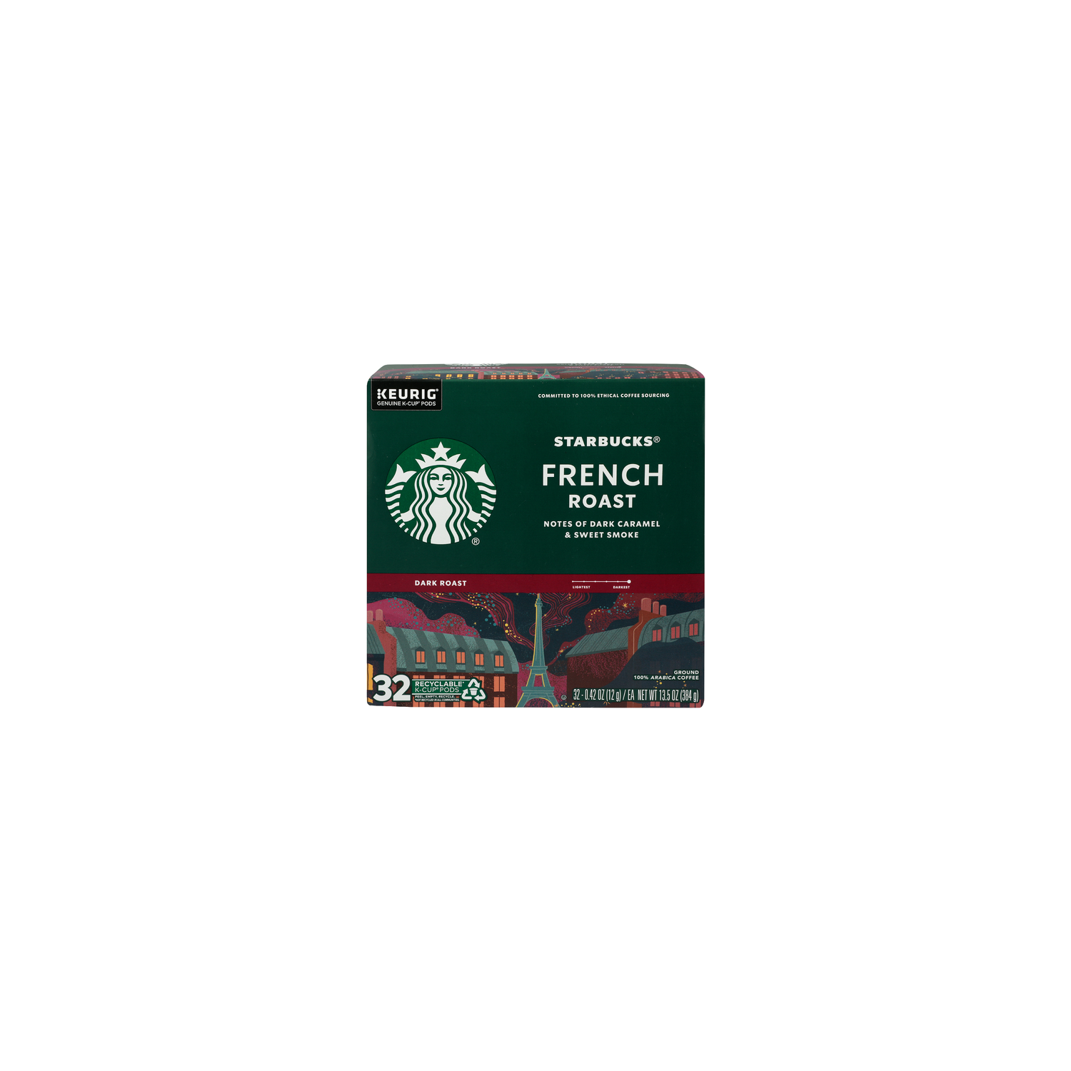 Starbucks French Roast Dark Keurig Genuine K-Cup Pods Ground 100% Arabica Coffee - 0.013 Ounce - 32 Count Image 1 of 2