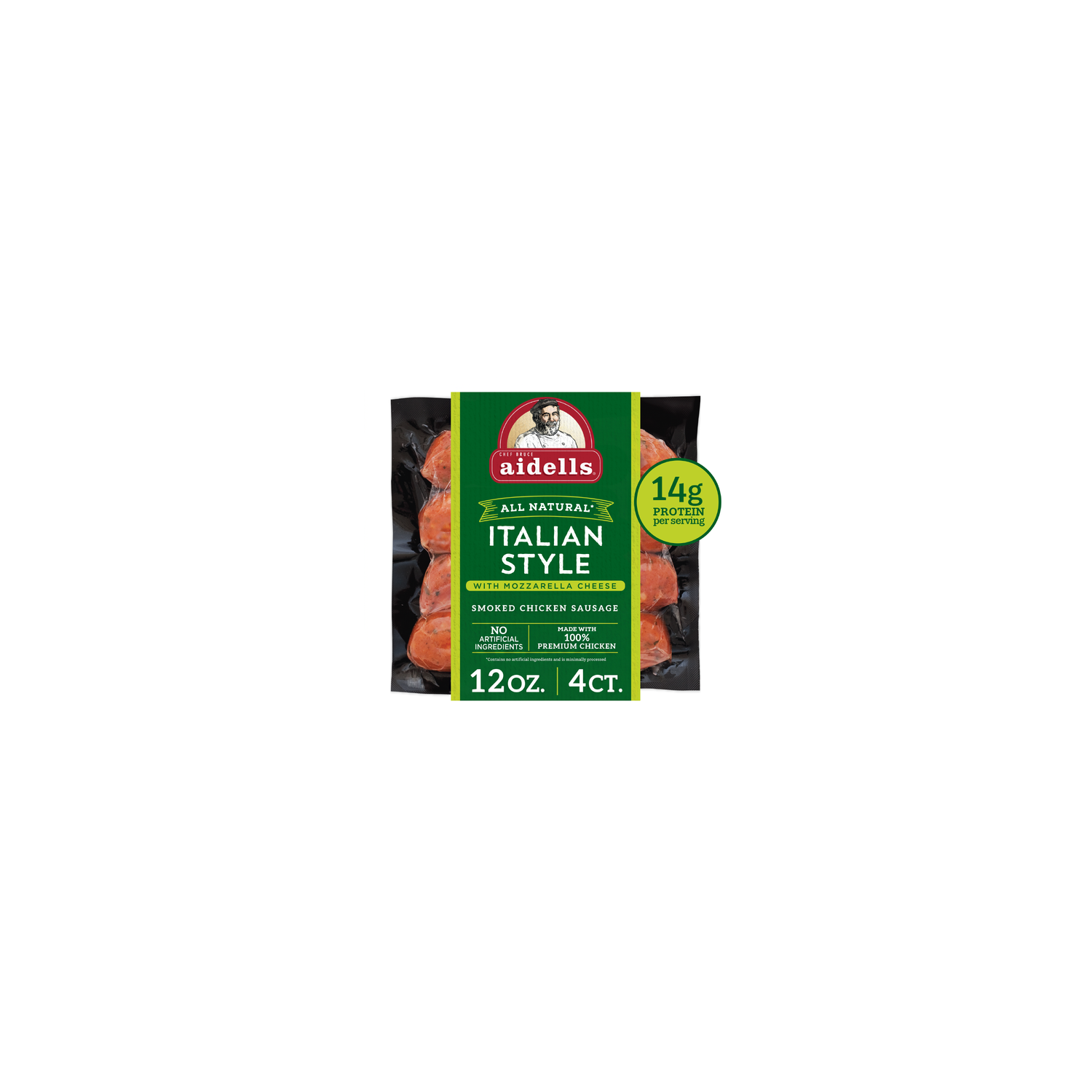 Aidells Smoked Chicken Sausage, Italian Style With Mozzarella Cheese - 12 Ounce Image 1 of 4