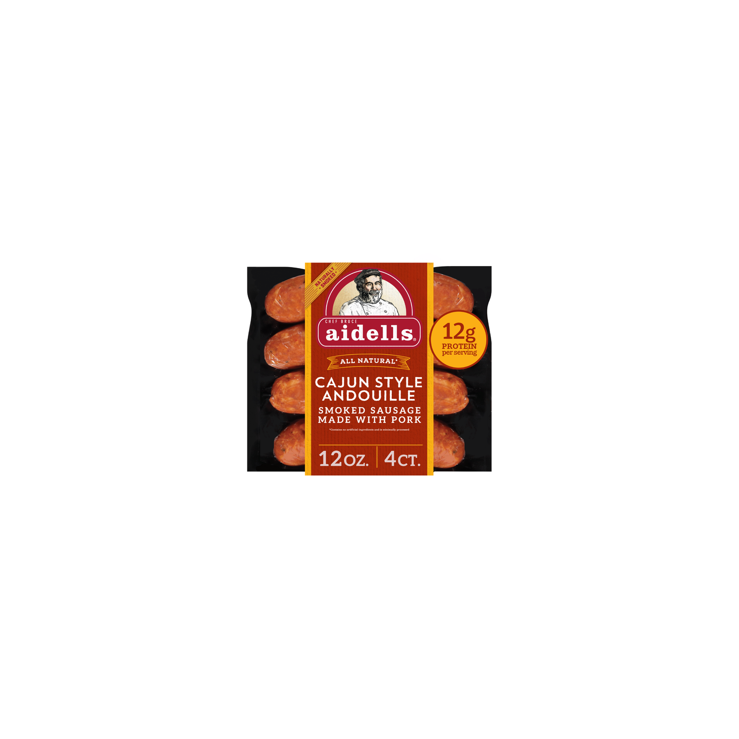Aidells Smoked Pork Sausage, Cajun Style Andouille, Fully Cooked Links - 12 Ounce Image 1 of 4