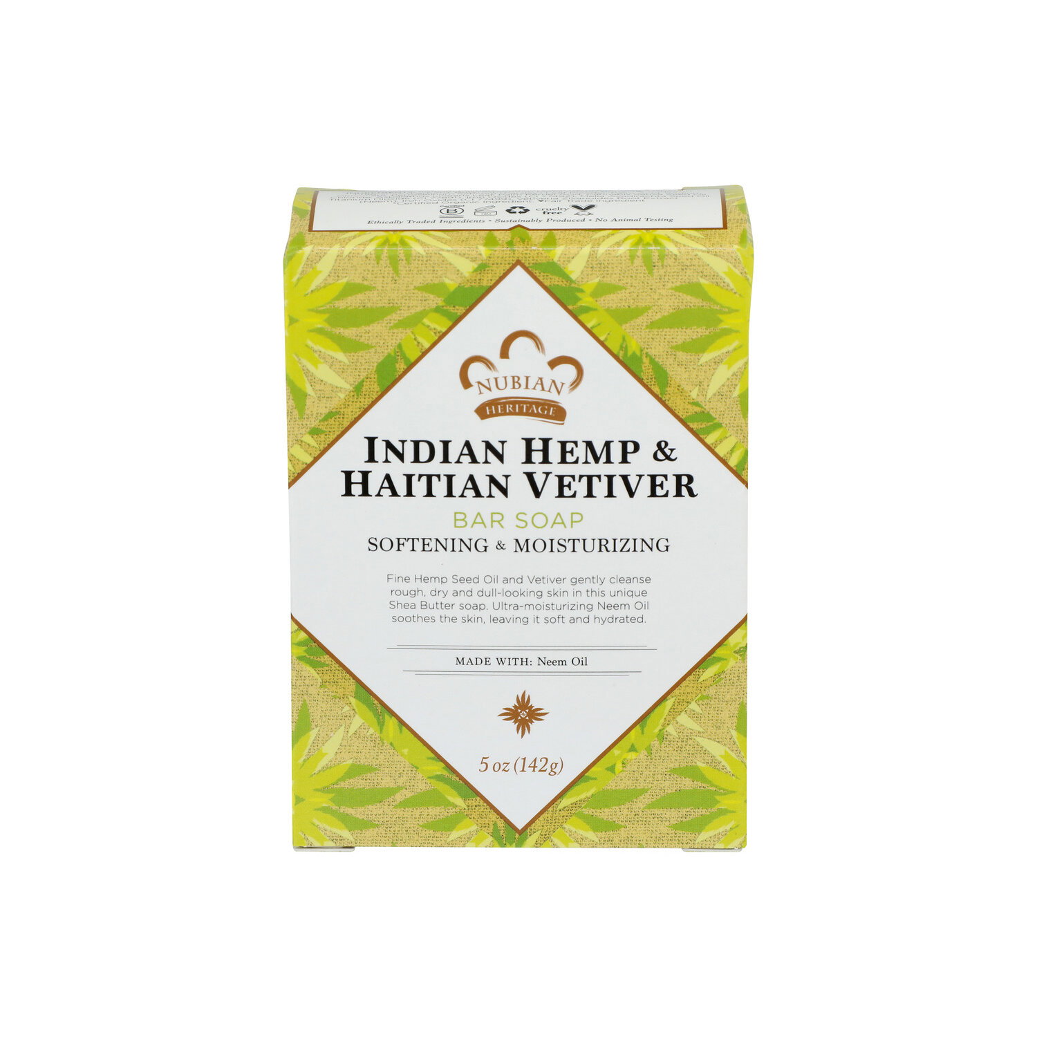 Nubian Heritage Nho Indian Hemp Bar Soap Hemp & Haitian Vetiver - 5 Ounce Image 1 of 3