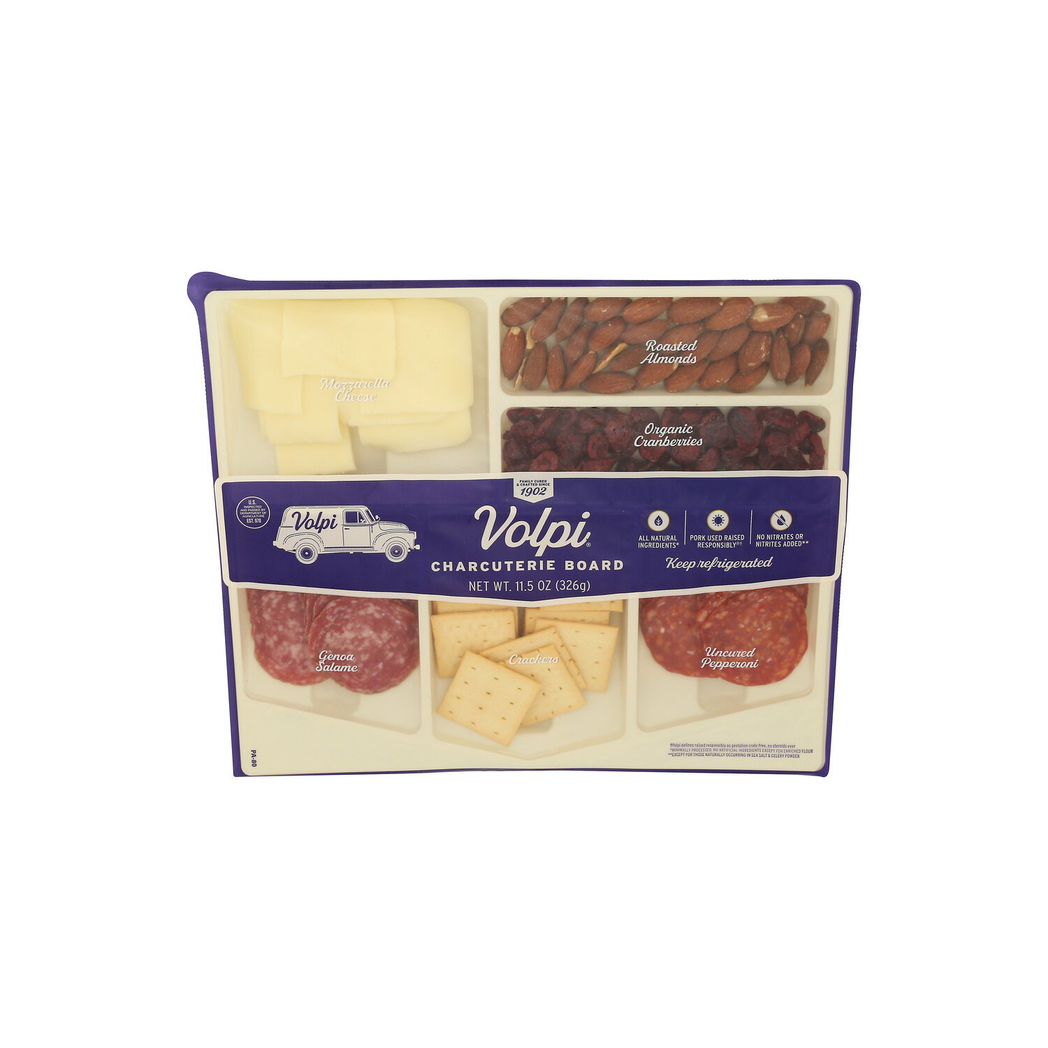Volpi Fresh Cheese, Sweet Notes Of Almond, Slightly Fruity, Heavily Spiced Meat, And Wheat Charcuterie Board - 11.5 Ounce Image 1 of 2