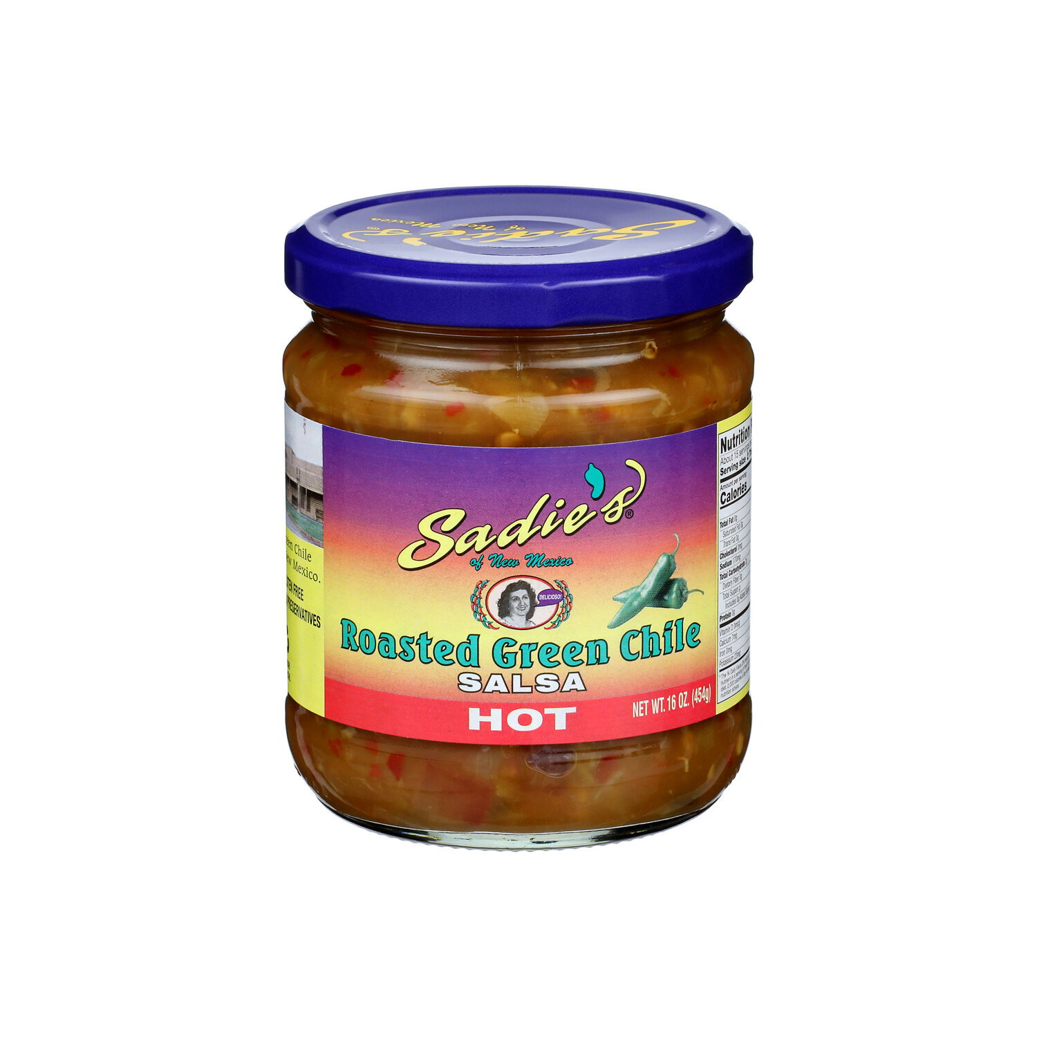 Sadie's Of New Mexico Roasted Green Chile Hot Salsa - 16 Ounce