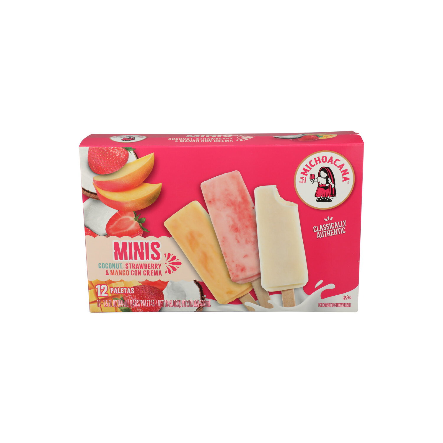 La Michoacana Variety Mini Paletas Ice Cream Bars - 1.5 Fluid