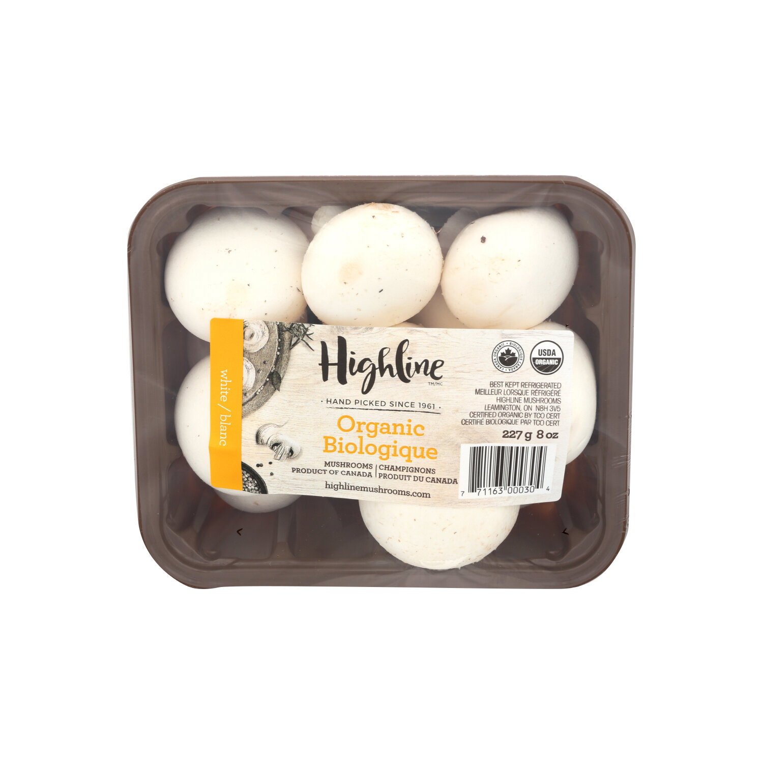 Highline Mushrooms Organic Whole White - 8 Ounce Image 1 of 2