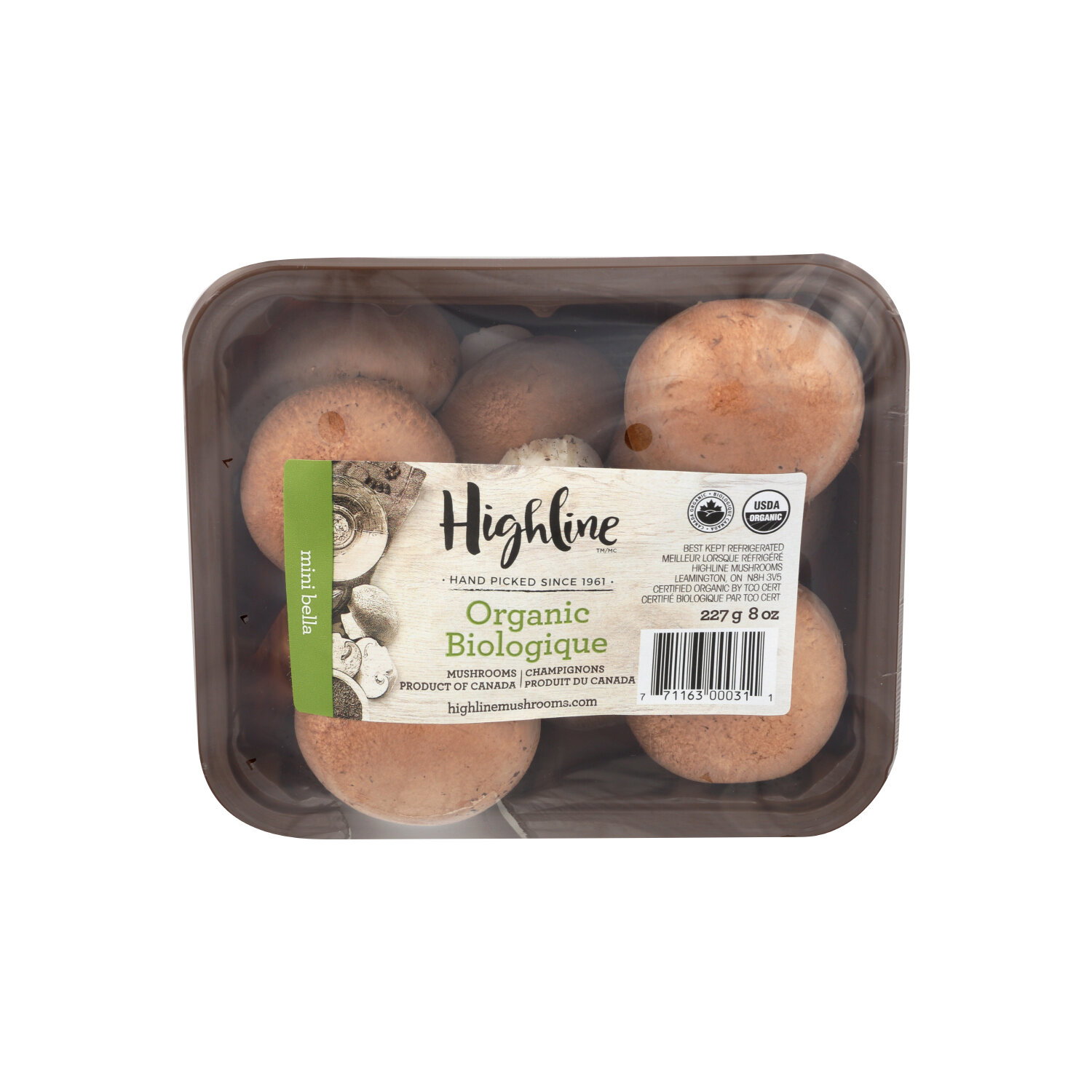 Highline Mushrooms Organic Whole Mini Bella - 8 Ounce Image 1 of 2
