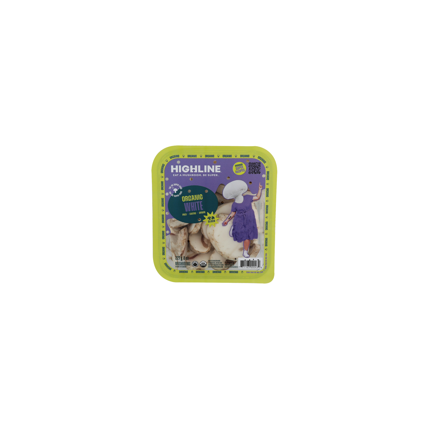 Highline Mushrooms Organic White Sliced - 227 Gram Image 1 of 2