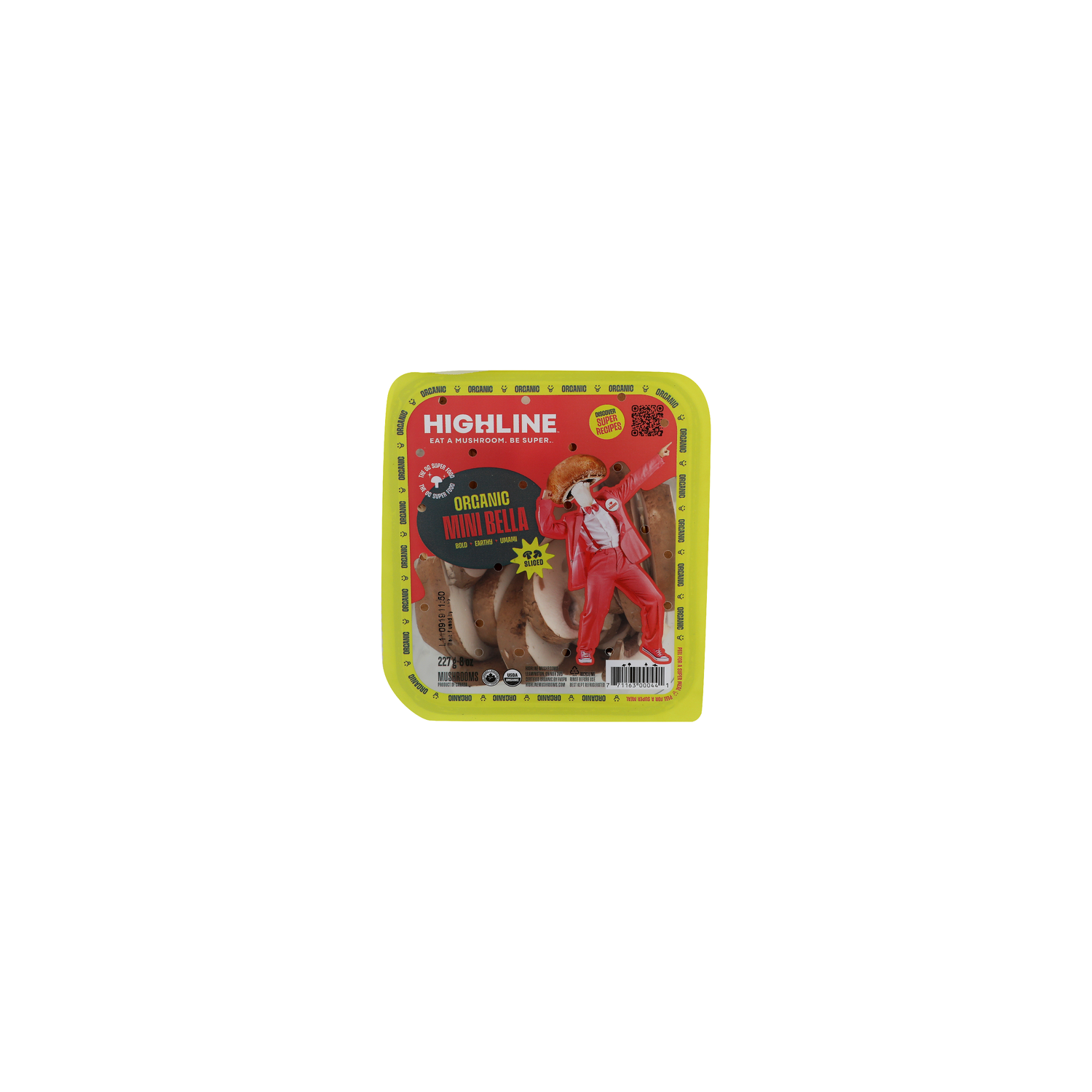 Highline Mushrooms Organic Mini Bella Sliced - 227 Gram Image 1 of 2