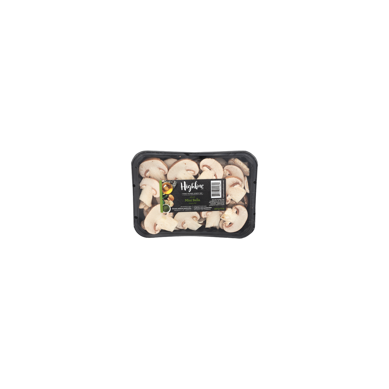 Highline Mushrooms Sliced Mini Bella - 8 Ounce Image 1 of 2