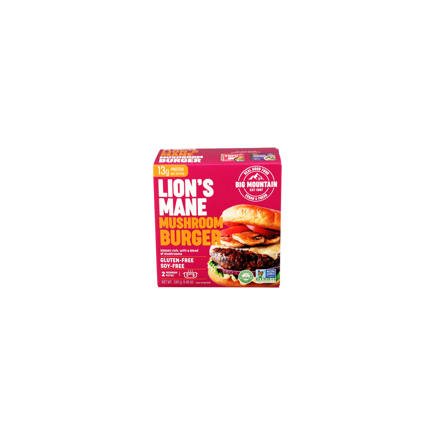 Big Mountain Foods Lion's Mane Mushroom Burger - 120 Gram - 2 Count Image 1 of 4