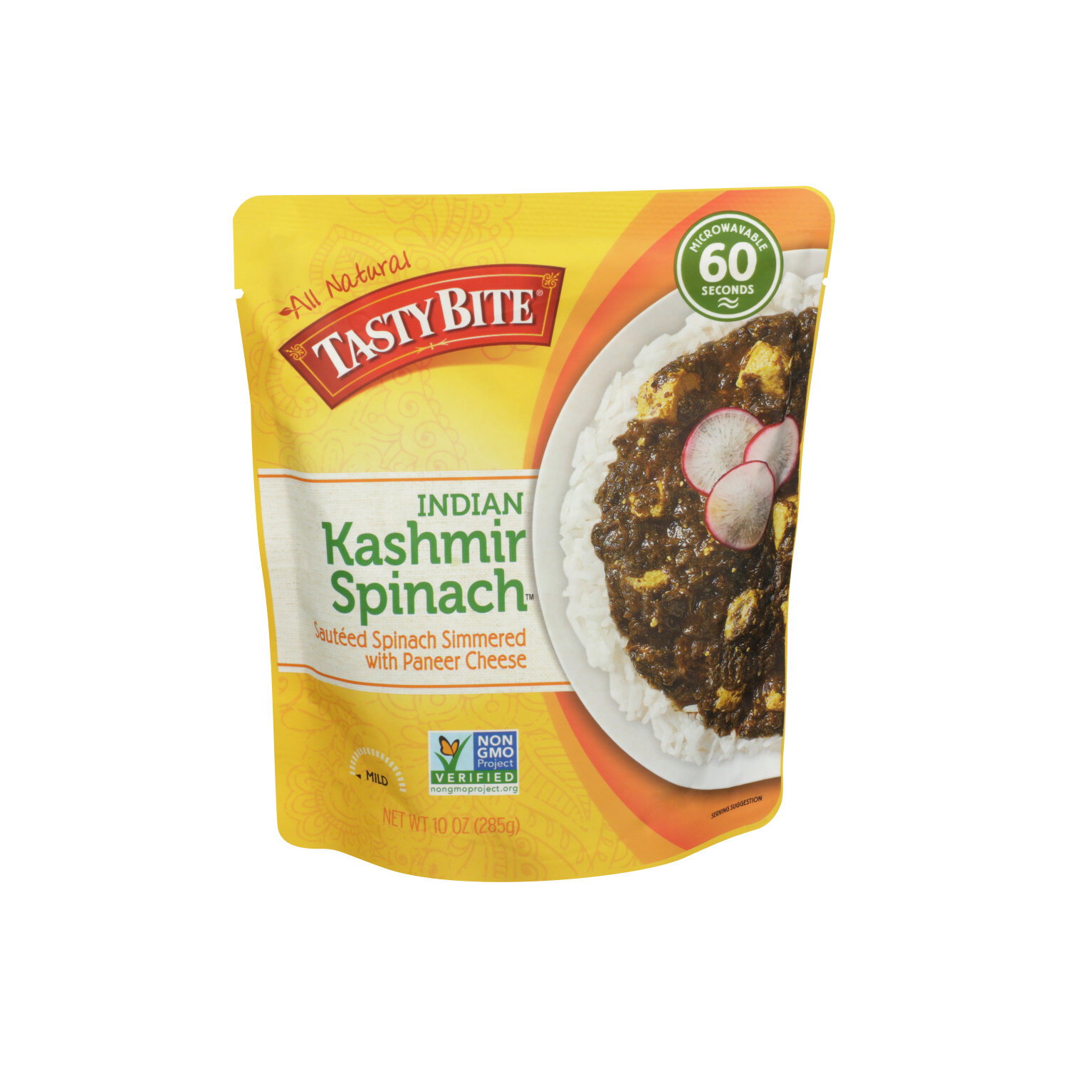 Tasty Bite Sauteed Spinach Simmered With Paneer Cheese Indian Kashmir Entrée - 10 Ounce Image 1 of 4