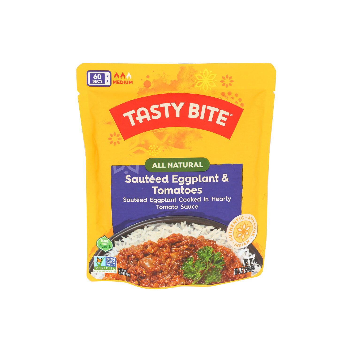 Tasty Bite Braised Eggplant Cooked In Hearty Tomato Sauce Medium Indian Punjab Entrée - 10 Ounce Image 1 of 4