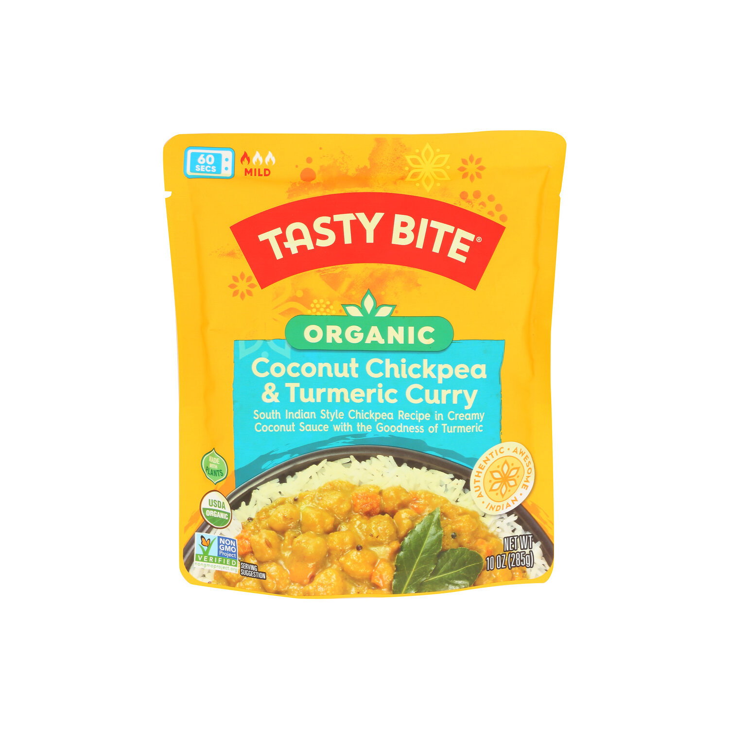 Tasty Bite Indian Entrée Organic Coconut Chickpea & Turmeric Curry - 10 Ounce Image 1 of 4