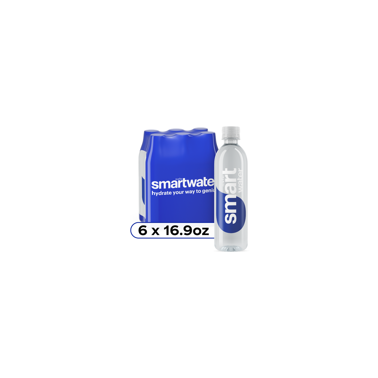 smartwater Water Bottles Vapor Distilled And Electrolytes - 16.9 Fluid Ounce - 6 Count Image 1 of 3