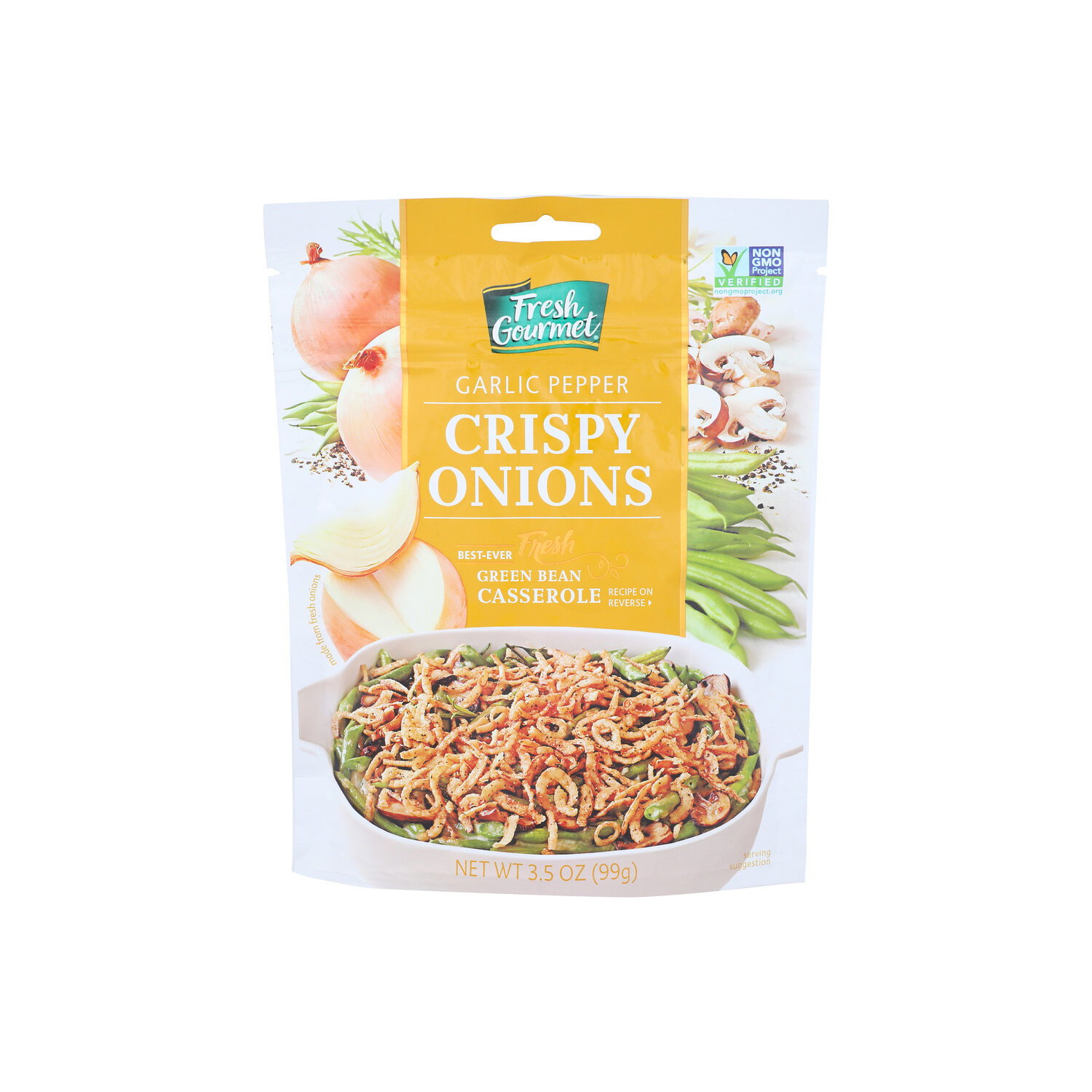 Fresh Gourmet Savory Topping Variety, Garlic Pepper Crispy Onions, Bacon-Less Bits, 3.5 Oz Each (2-Pack