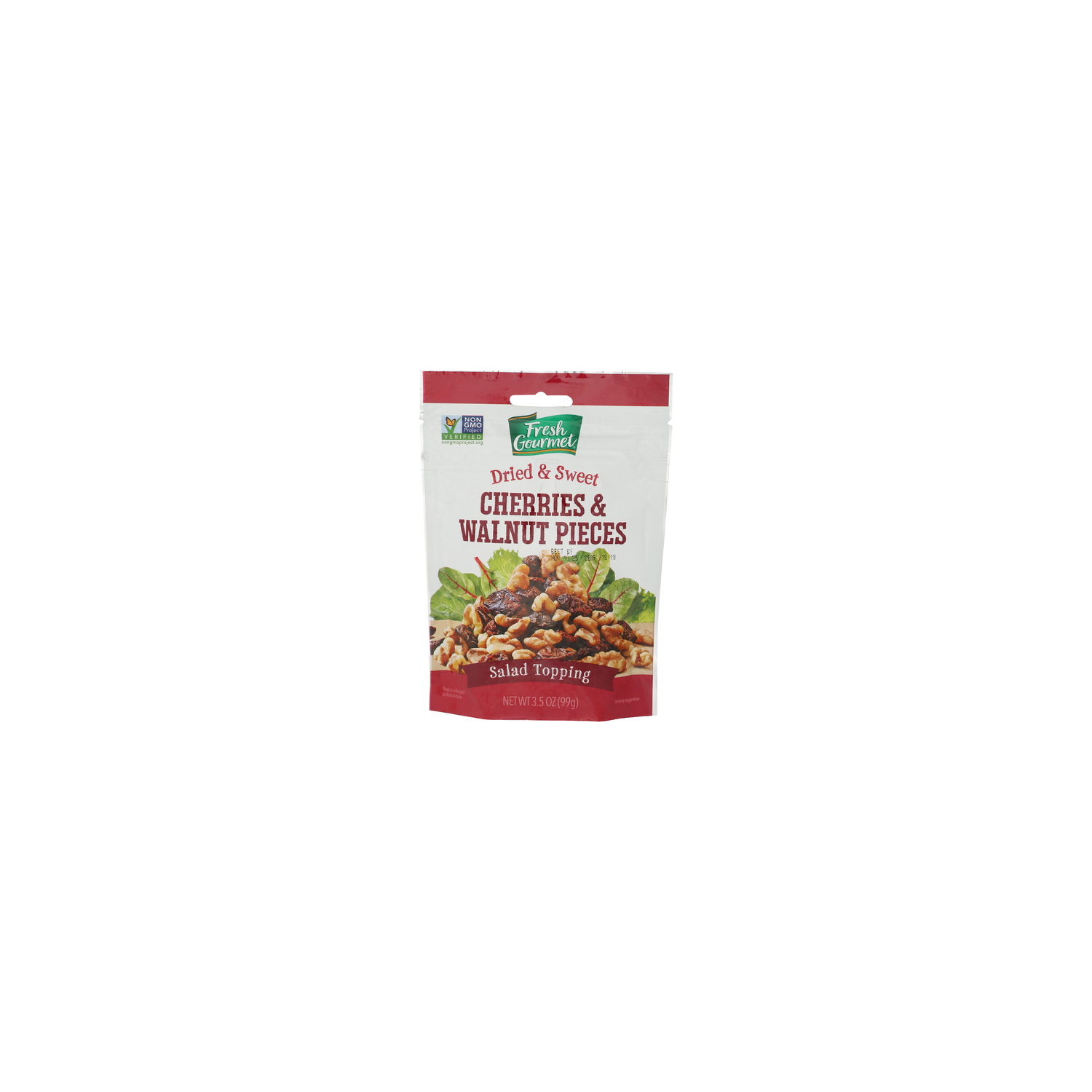 Fresh Gourmet Typical Of Sweetened Dried Cherries And WALNUTS. No Off-Flavor Or ODOR. Walnut Pieces - 3.5 Ounce Image 1 of 4