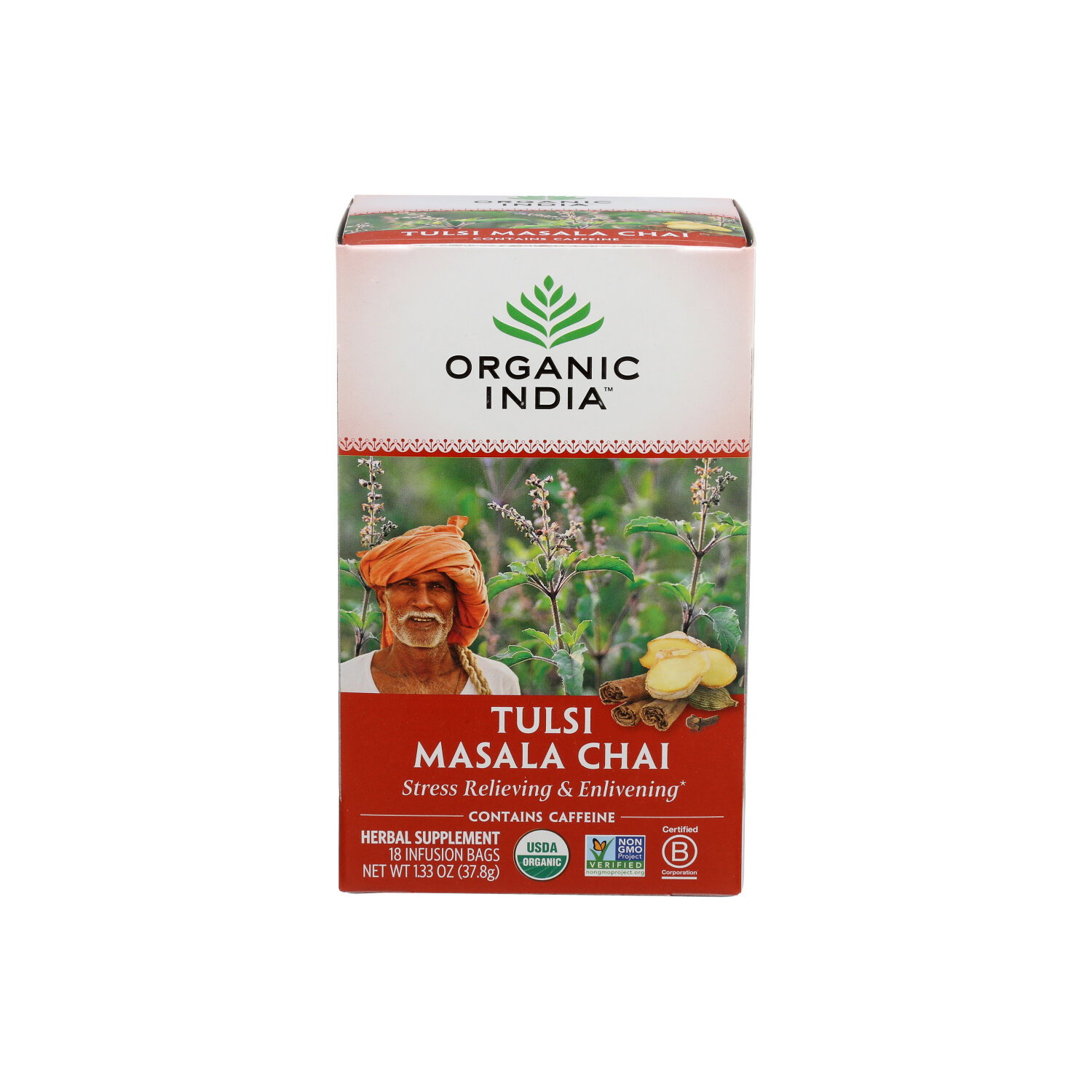 Organic India Tulsi Masala Chai - 0.074 Ounce - 18 Count Image 1 of 2