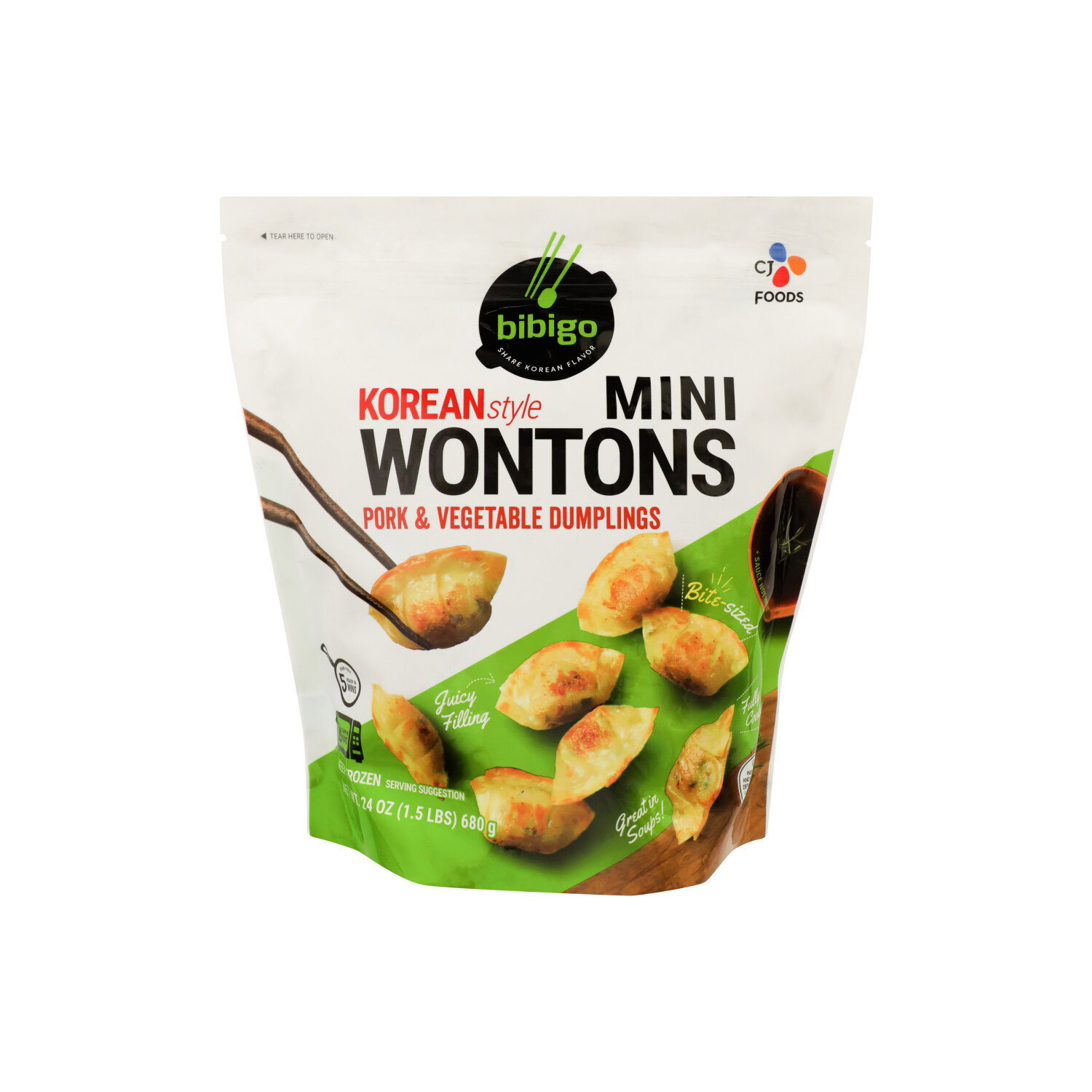 Bibigo Wonton Mini Pork Veg - 24 Ounce Image 1 of 2
