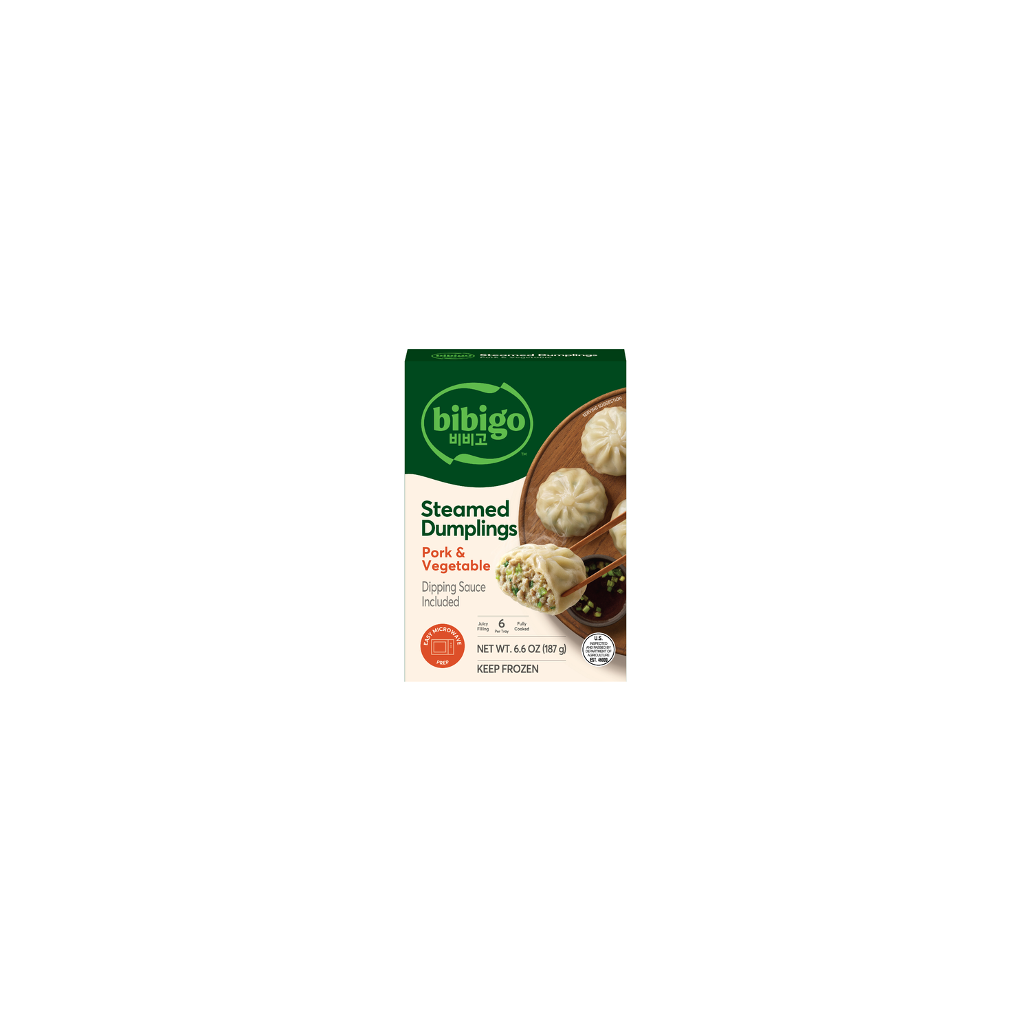 bibigo Steamed Dumpling Pork And Vegetable - 6.6 Ounce Image 1 of 3