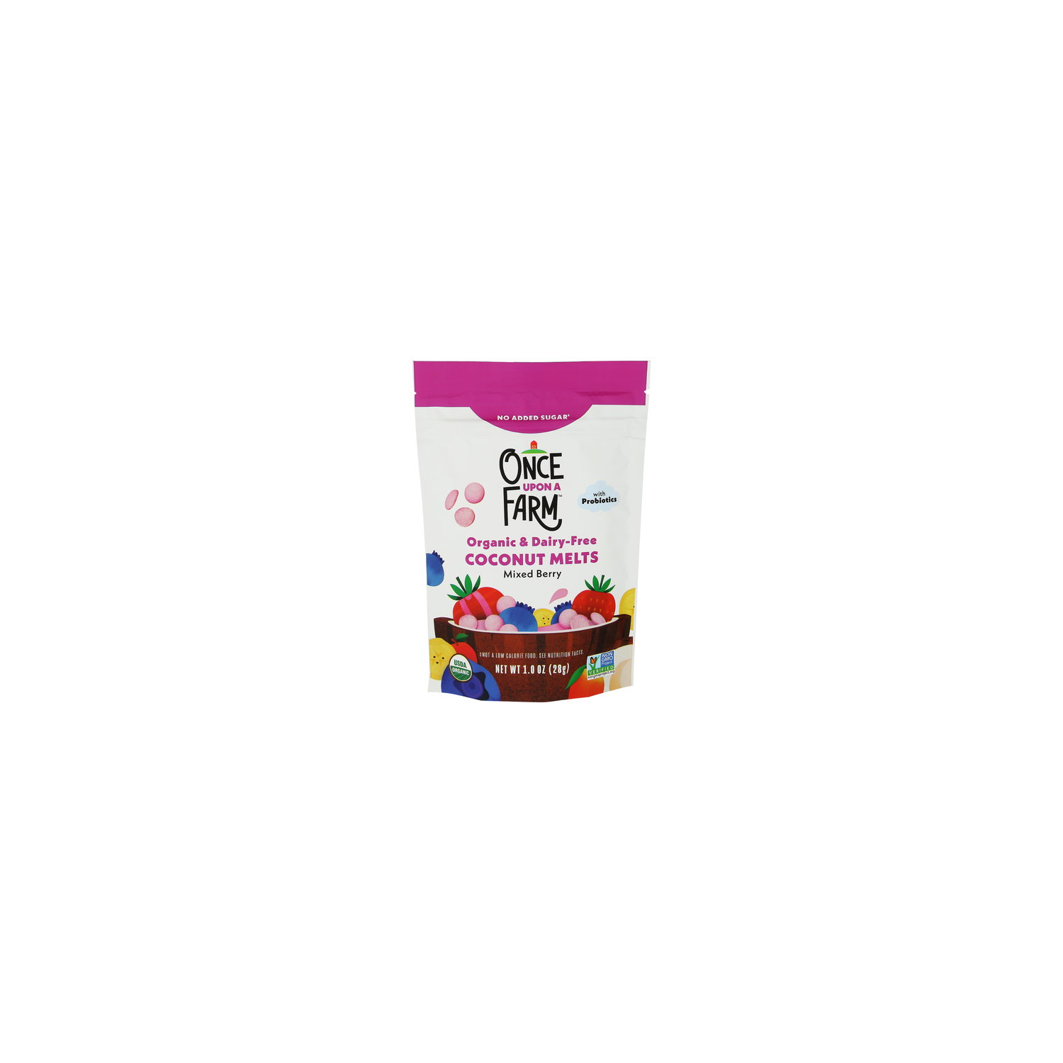 ONCE UPON A FARM Organic & Dairy Free Mixed Berry Coconut Melts - 1 Ounce Image 1 of 4