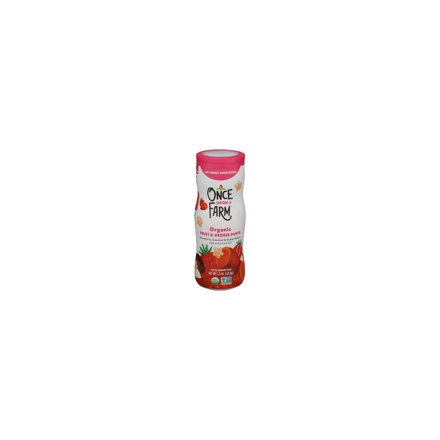 ONCE UPON A FARM Organic Strawberry Squash Coconut & Vanilla Fruit & Veggie Puffs - 1.5 Ounce Image 1 of 4