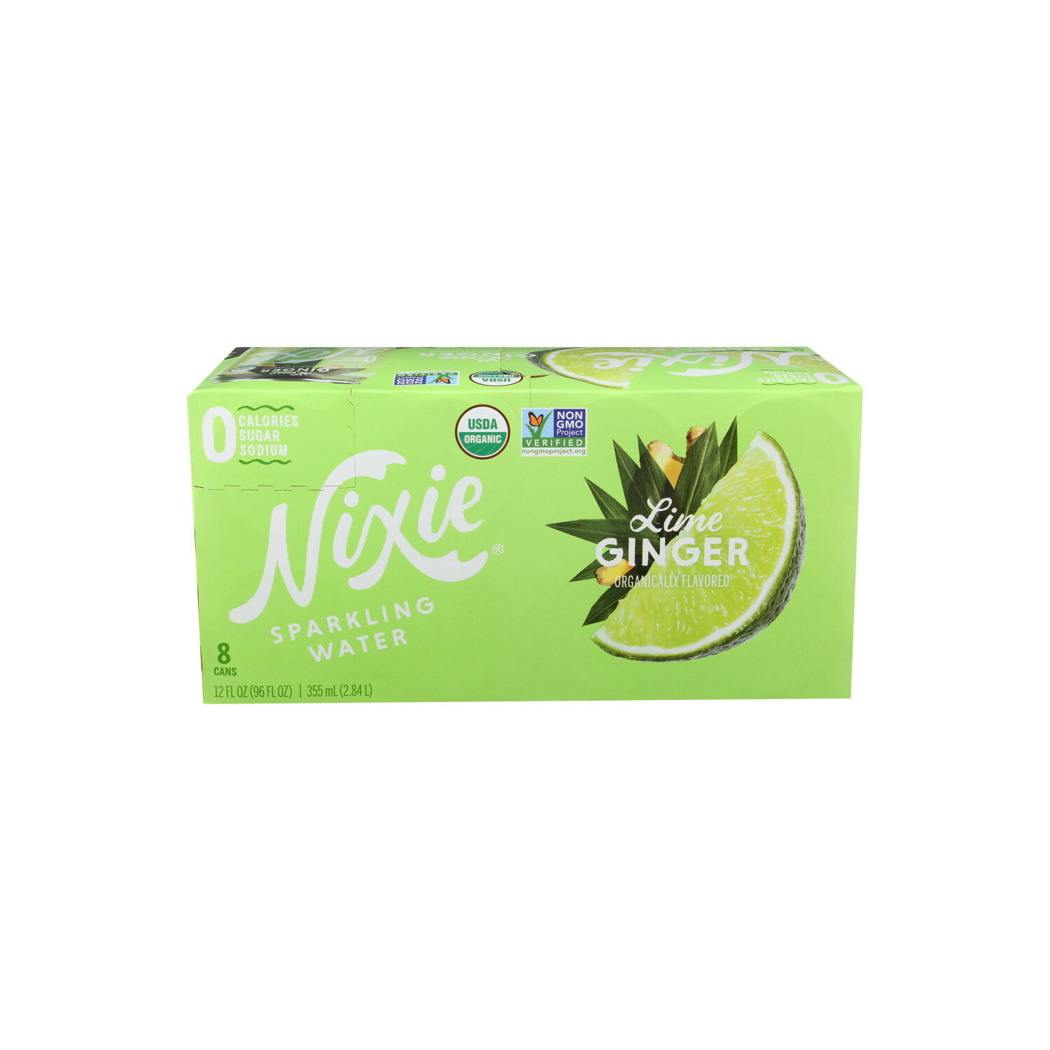 Nixie Sparkling Water Lime Ginger - 12 Fluid Ounce - 8 Count