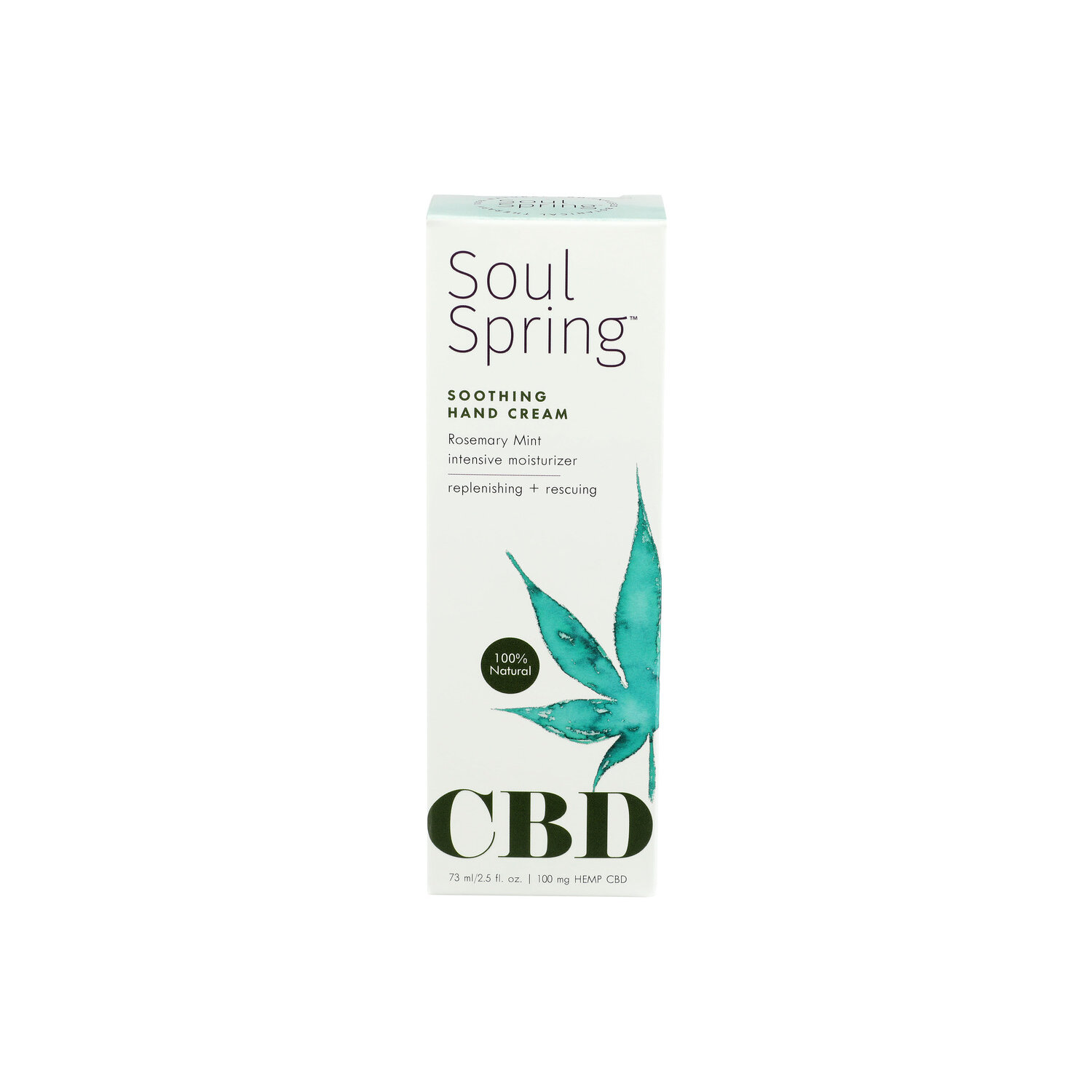 Soulspring Eucalypus, Rosemary Mint Therapeutic Topicals Cream Hand Cbd - 73 ml Image 1 of 3