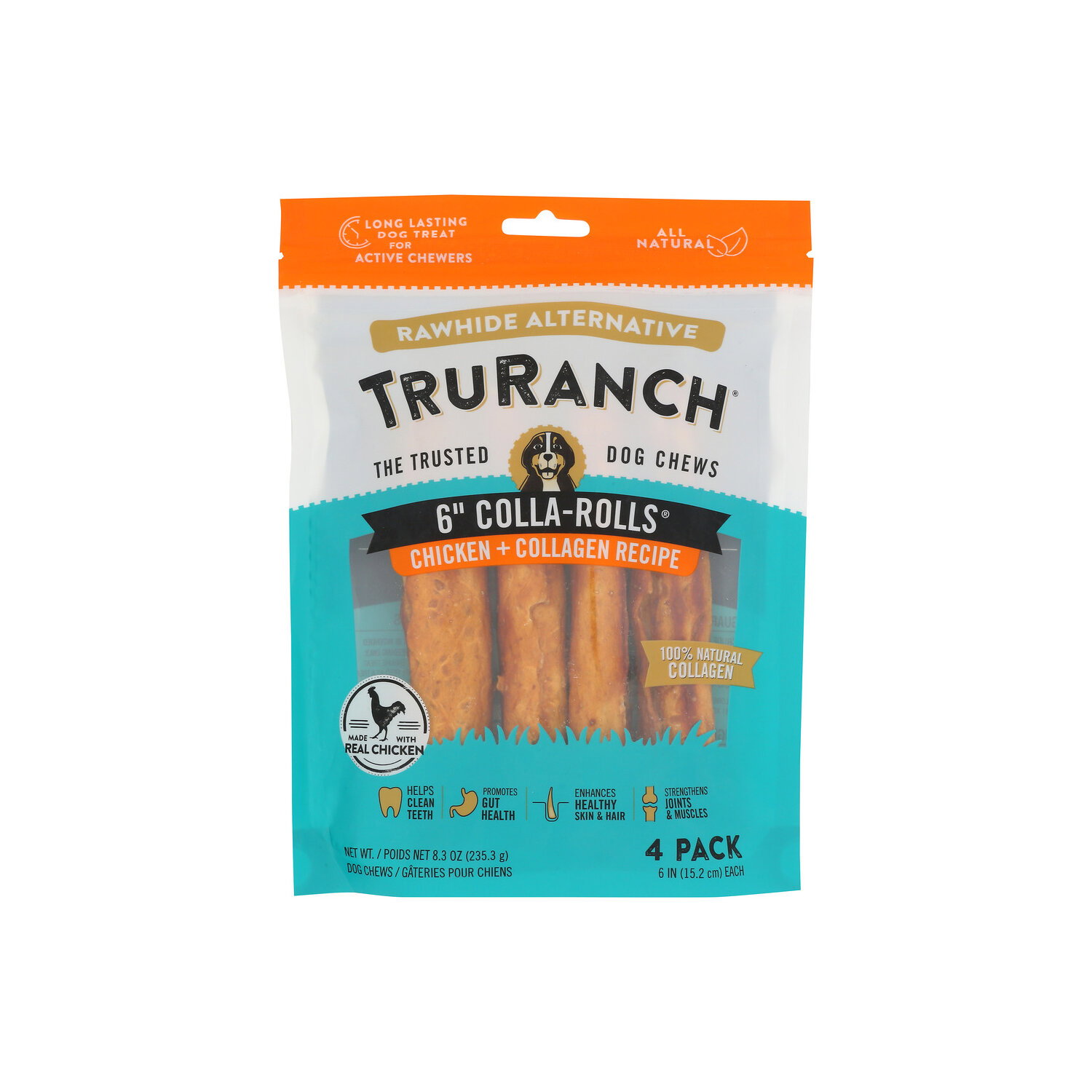 TruRanch Chicken & Collagen Roll Dog Chews - 2.075 Ounce - 4 Count Image 1 of 2