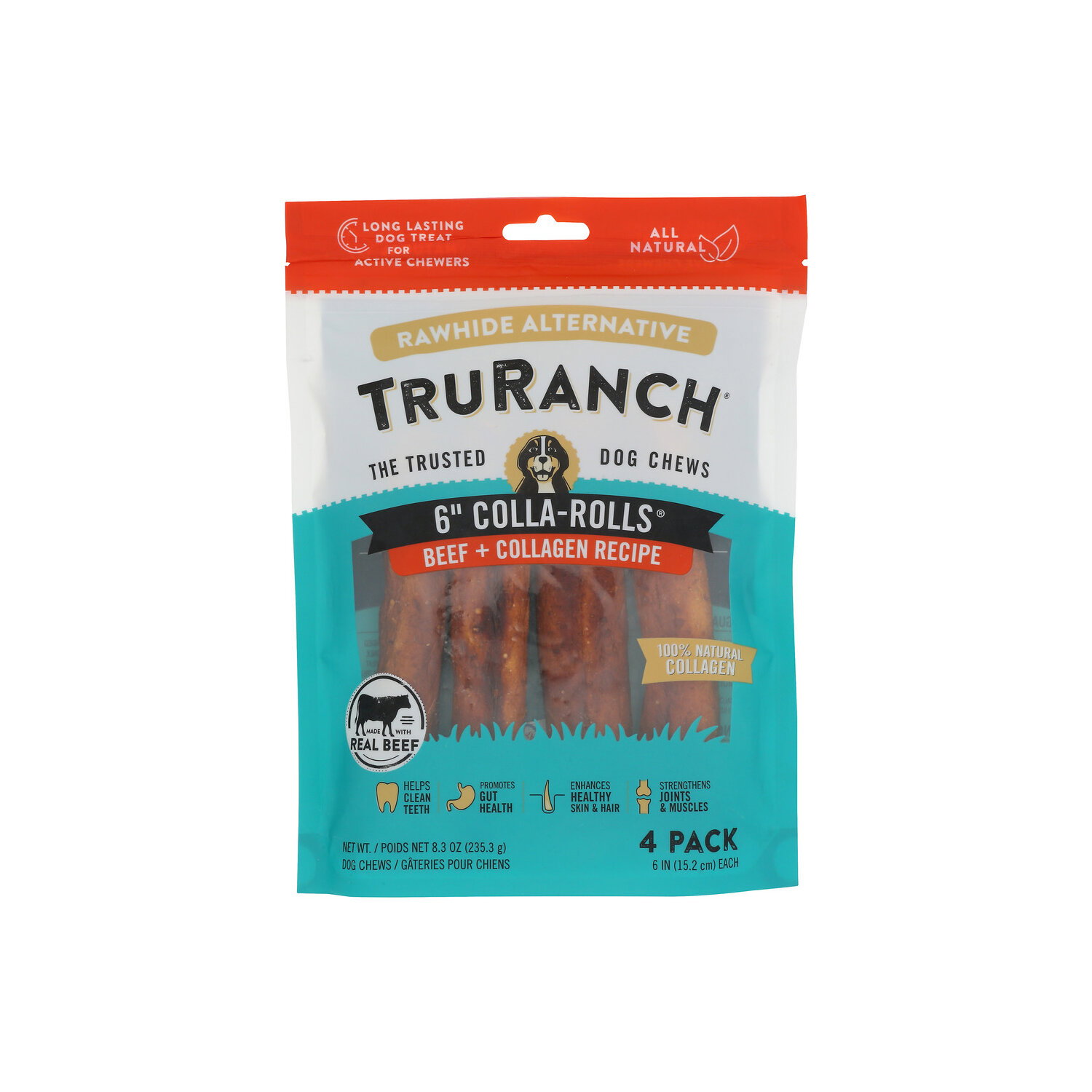 TruRanch Beef & Collagen Roll Dog Chews - 2.075 Ounce - 4 Count Image 1 of 2