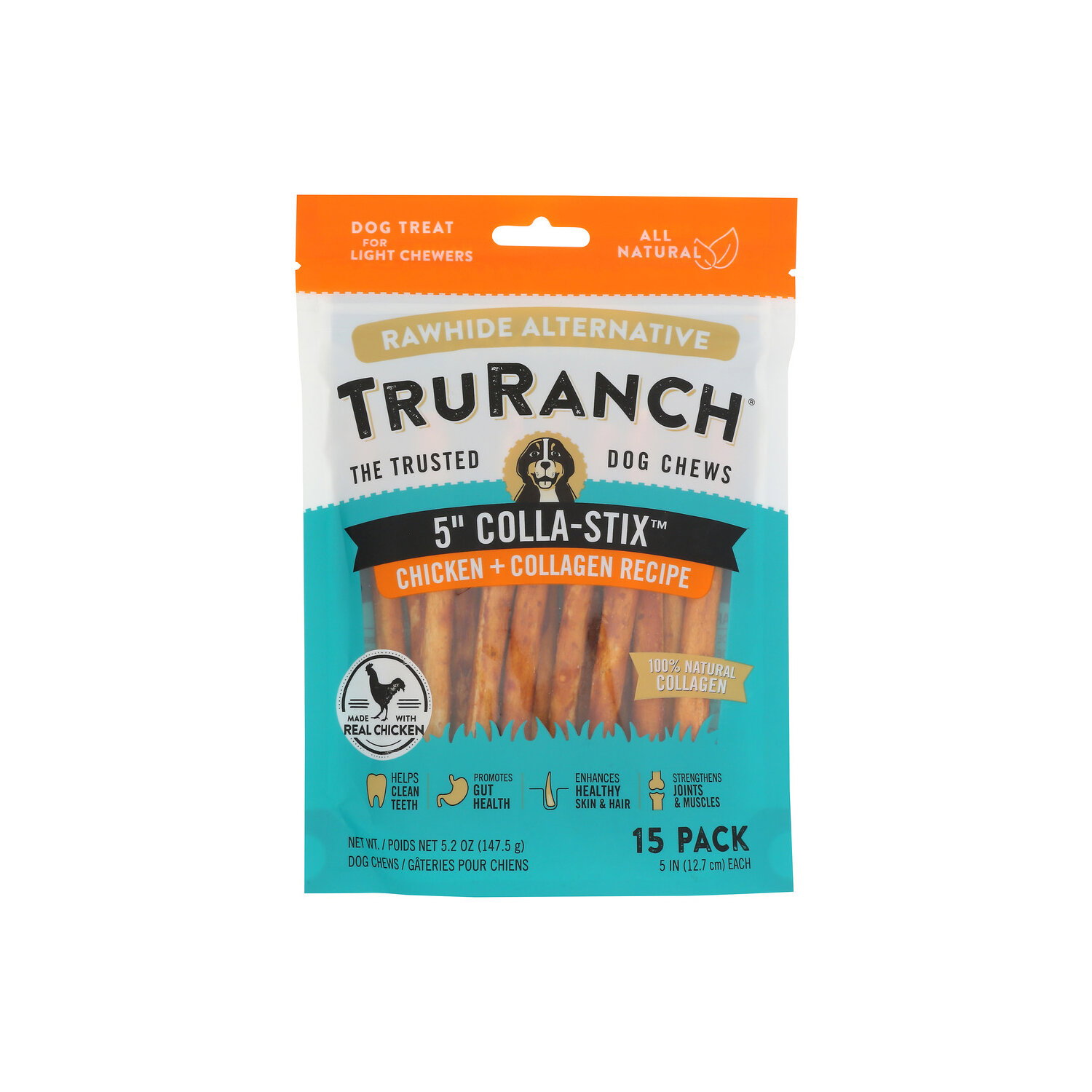 TruRanch Chicken & Collagen Stix Dog Chews - 0.347 Ounce - 15 Count Image 1 of 2