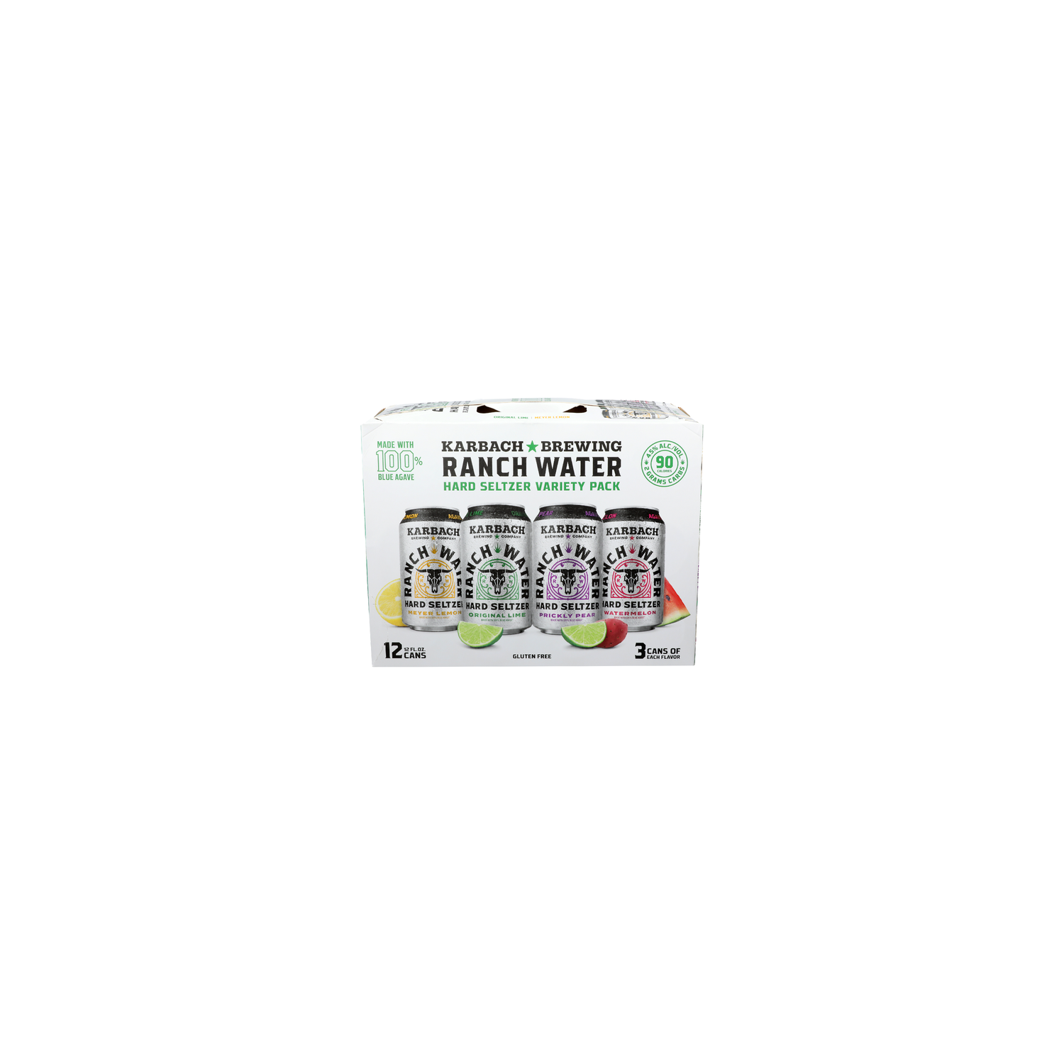 Karbach Brewing Company Meyer Lemon, Original Lime, Prickly Pear And Watermelon Hard Seltzer Variety Pack Ranch Water - 12 Count Image 1 of 4