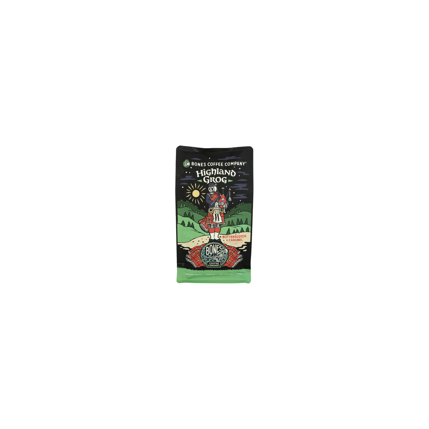 Bones Coffee Company Highland Grog Medium Roast Ground Coffee - 12 Ounce Image 1 of 3