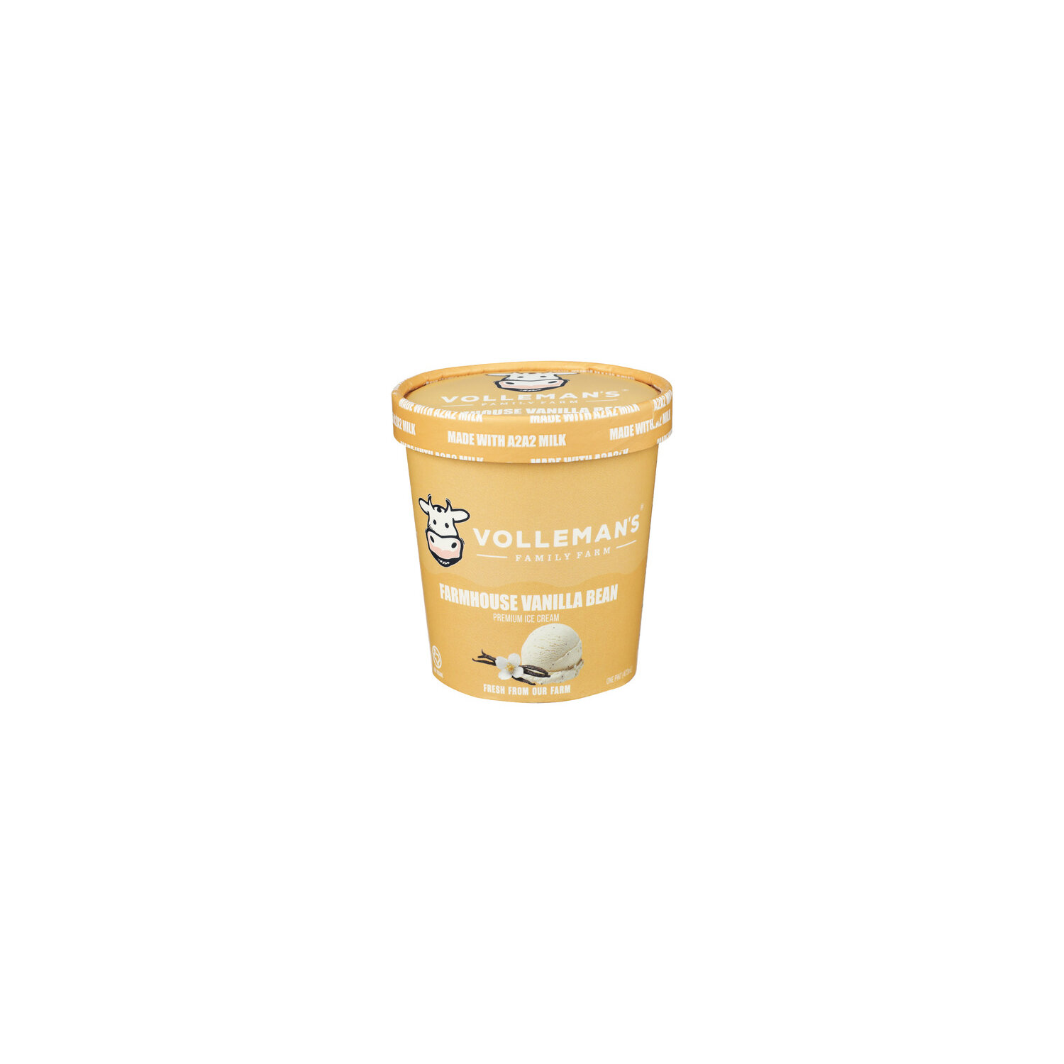 VOLLEMAN's Family Farm Farmhouse Vanilla Bean Ice Cream - 1 Pint Image 1 of 4